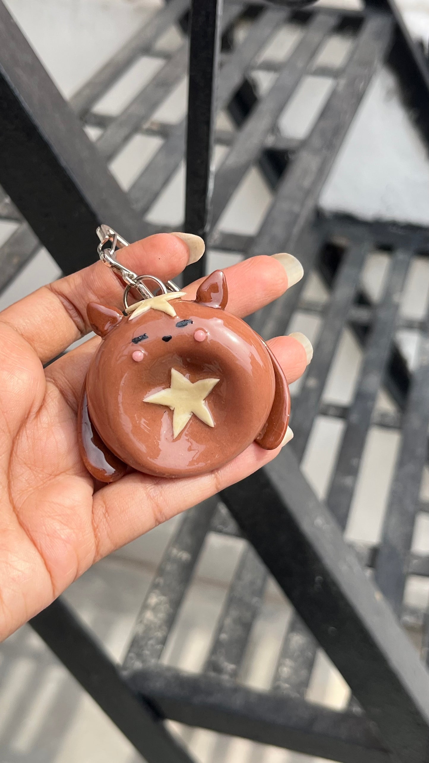 Brownie whimsical bunny worry stone