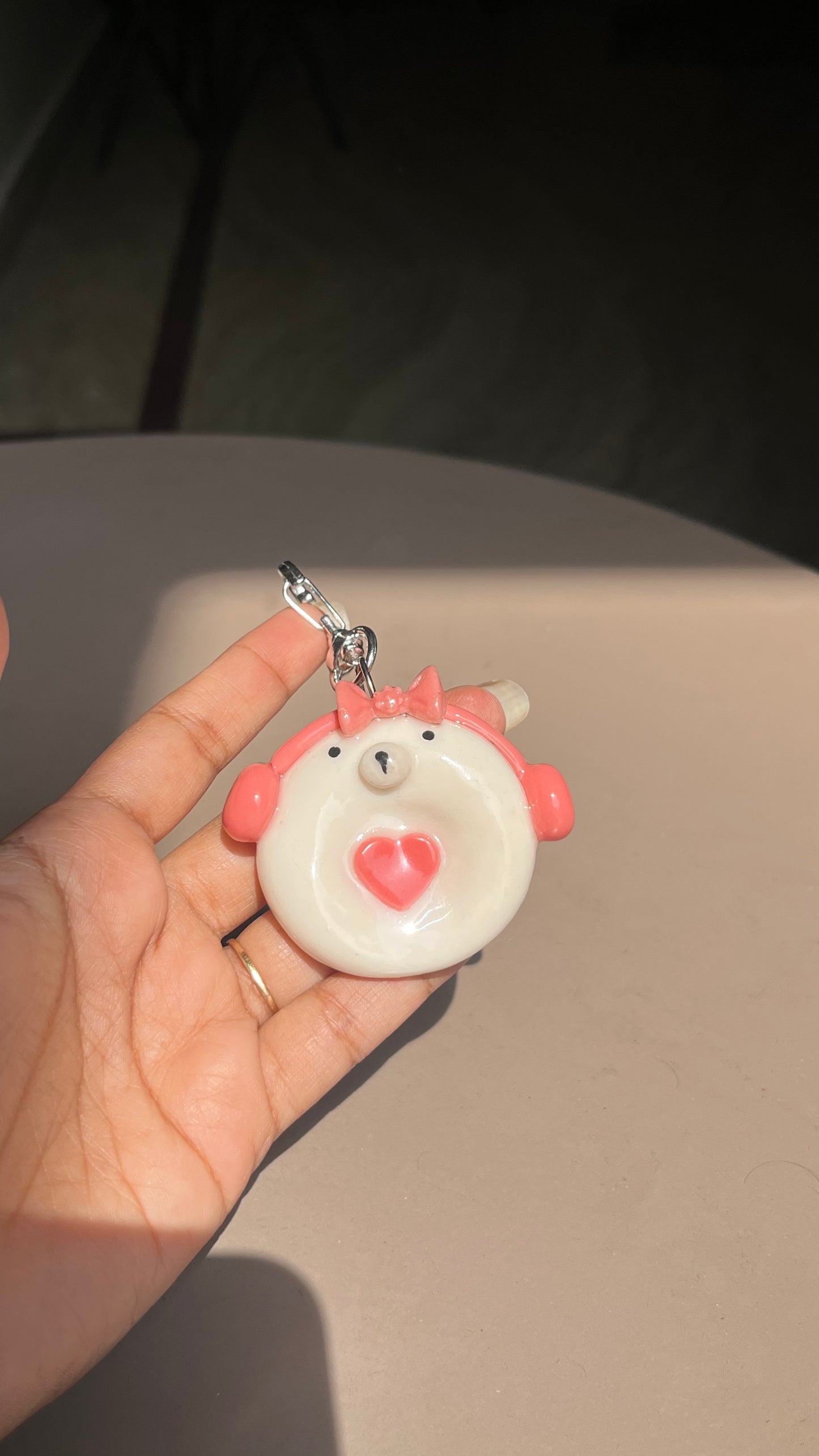Polar Bear with Headphones worry stone