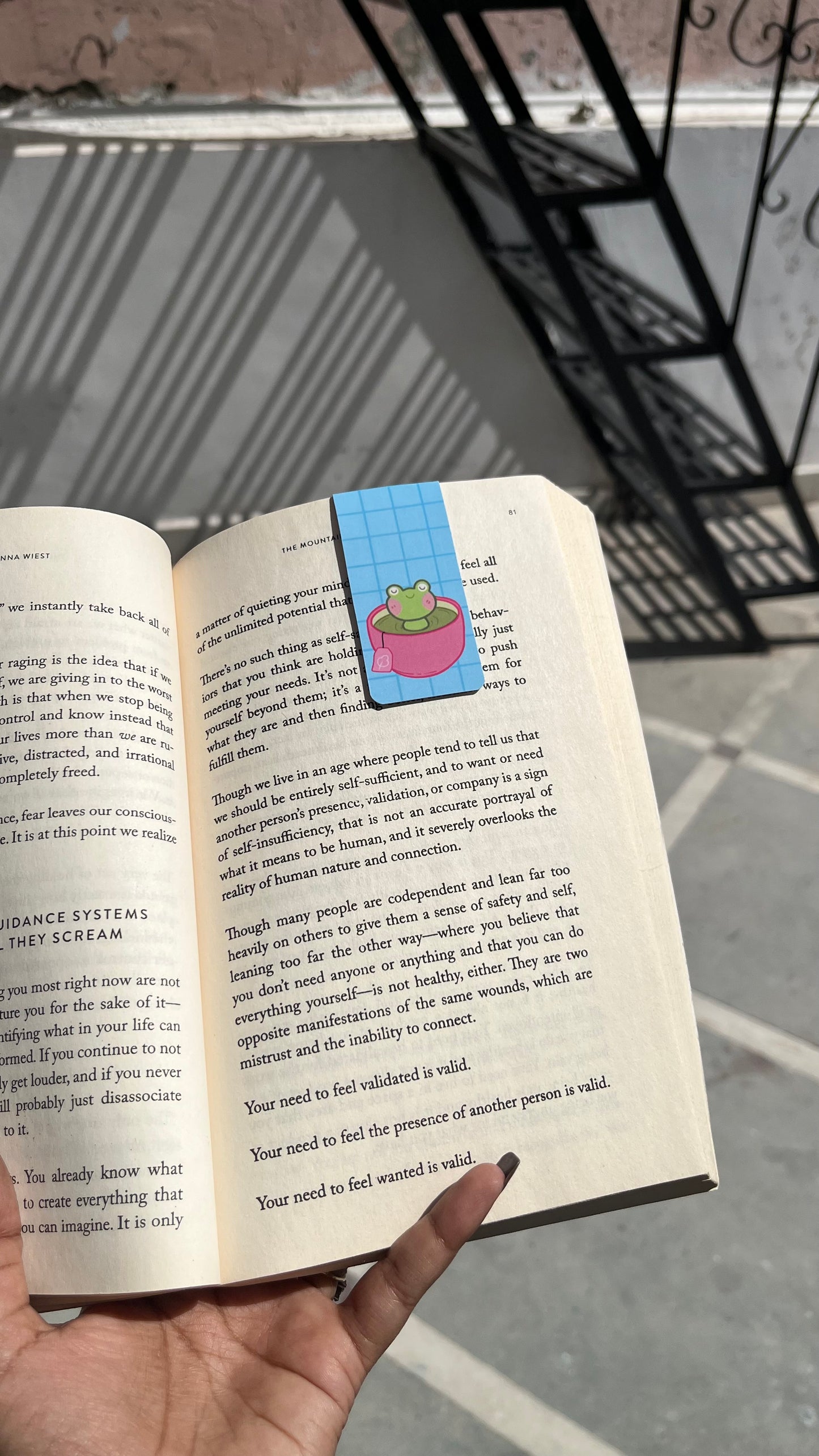 Frog in Matcha small magnetic Bookmark