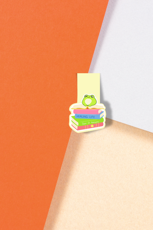 Frogie with Books Magnetic Bookmark