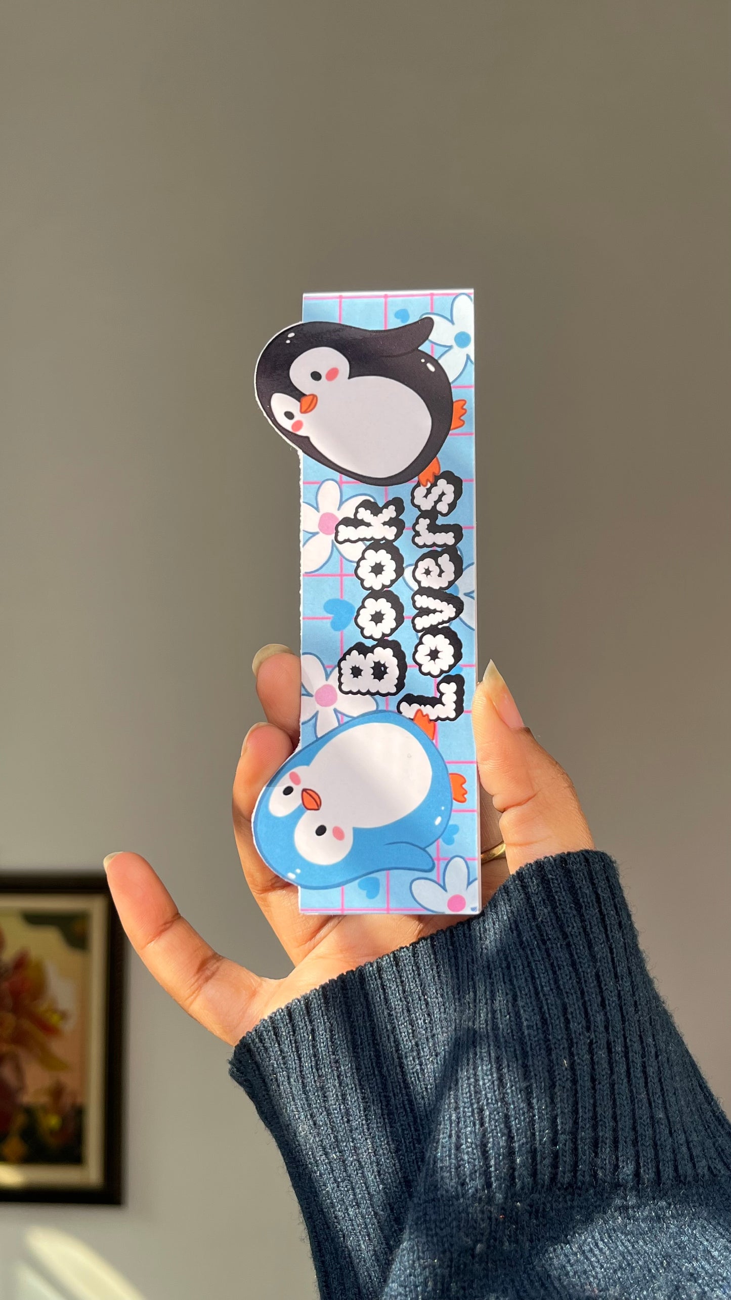 Twin penguin book lovers magnetic bookmark