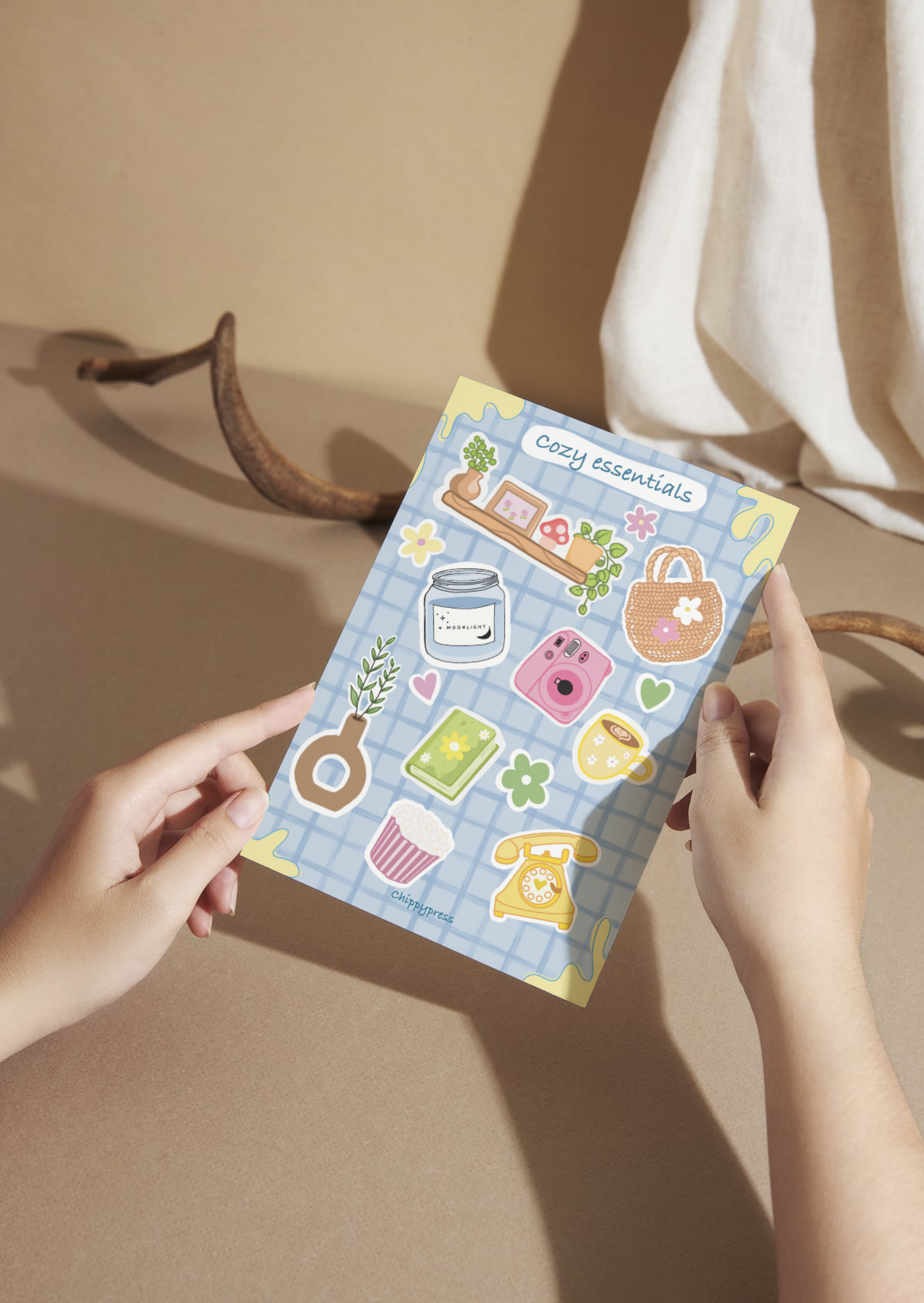 Cozy essentials stickers sheet