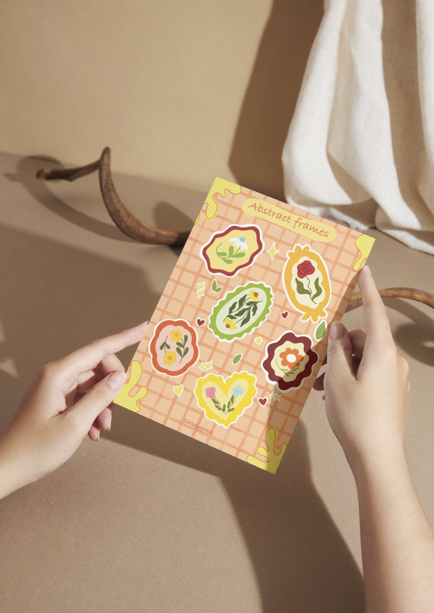 Abstract frames stickers sheet