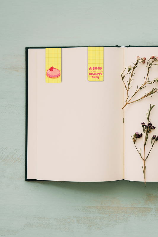 yellow with pink pie small magnetic Bookmark