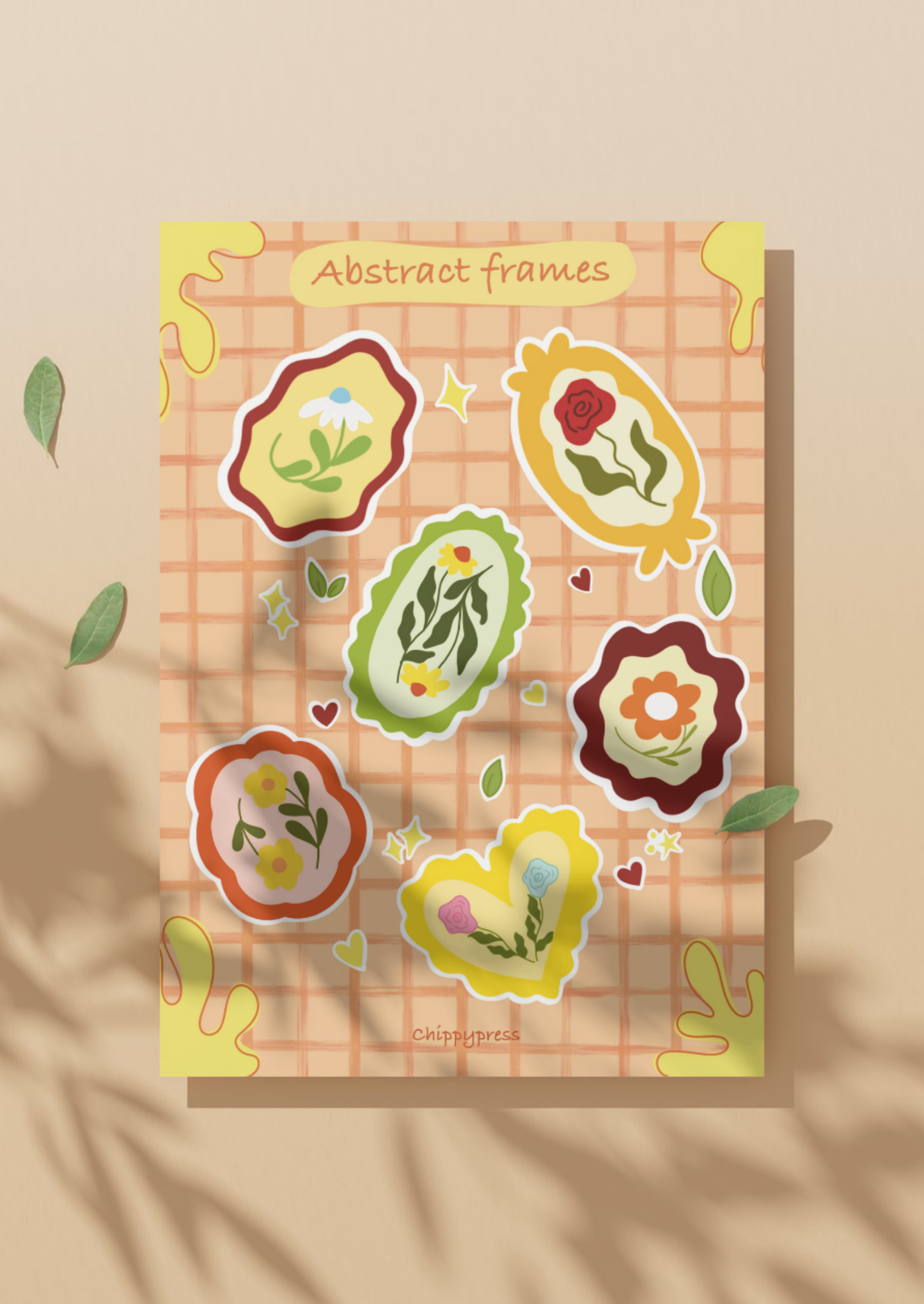 Abstract frames stickers sheet