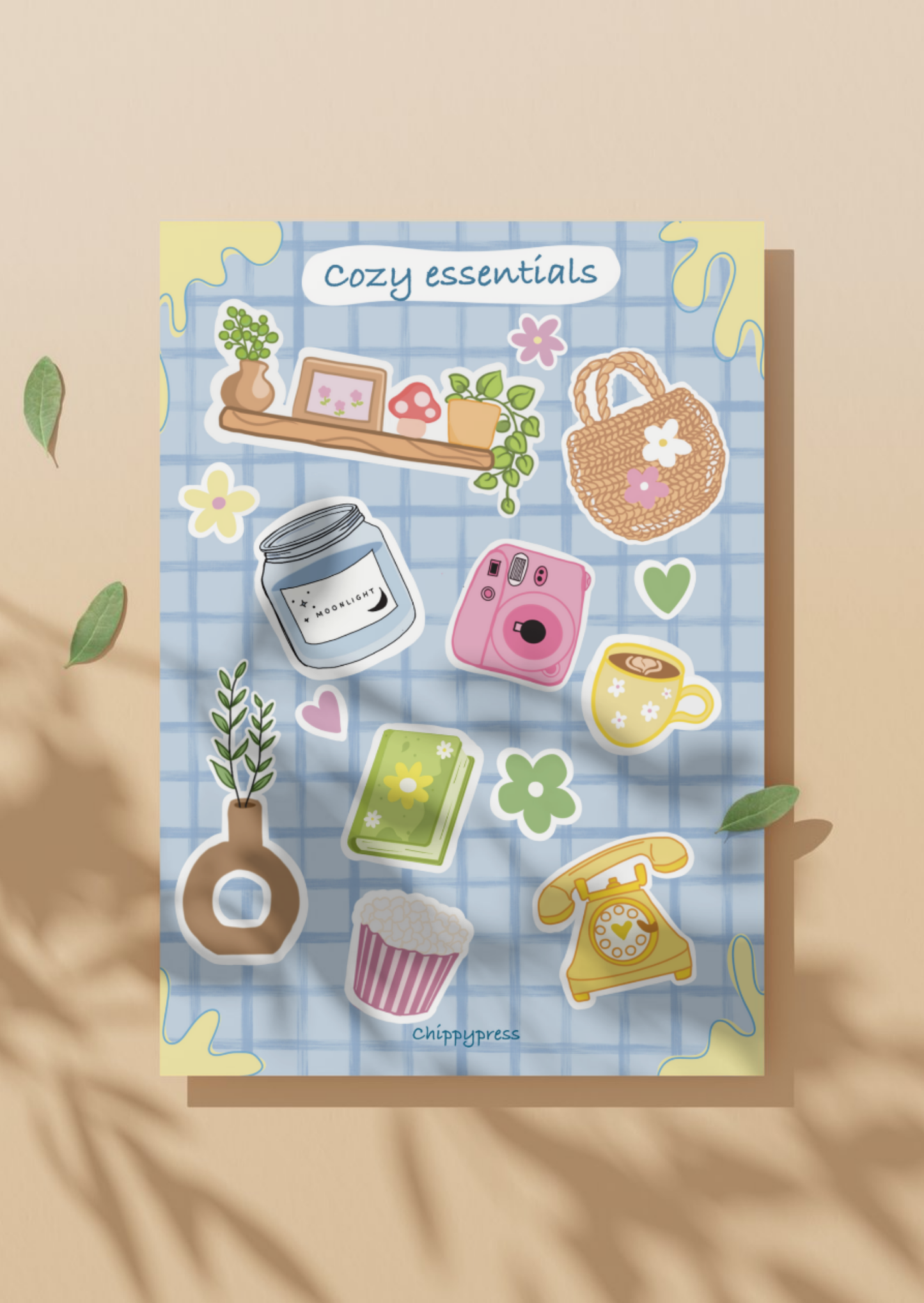 Cozy essentials stickers sheet