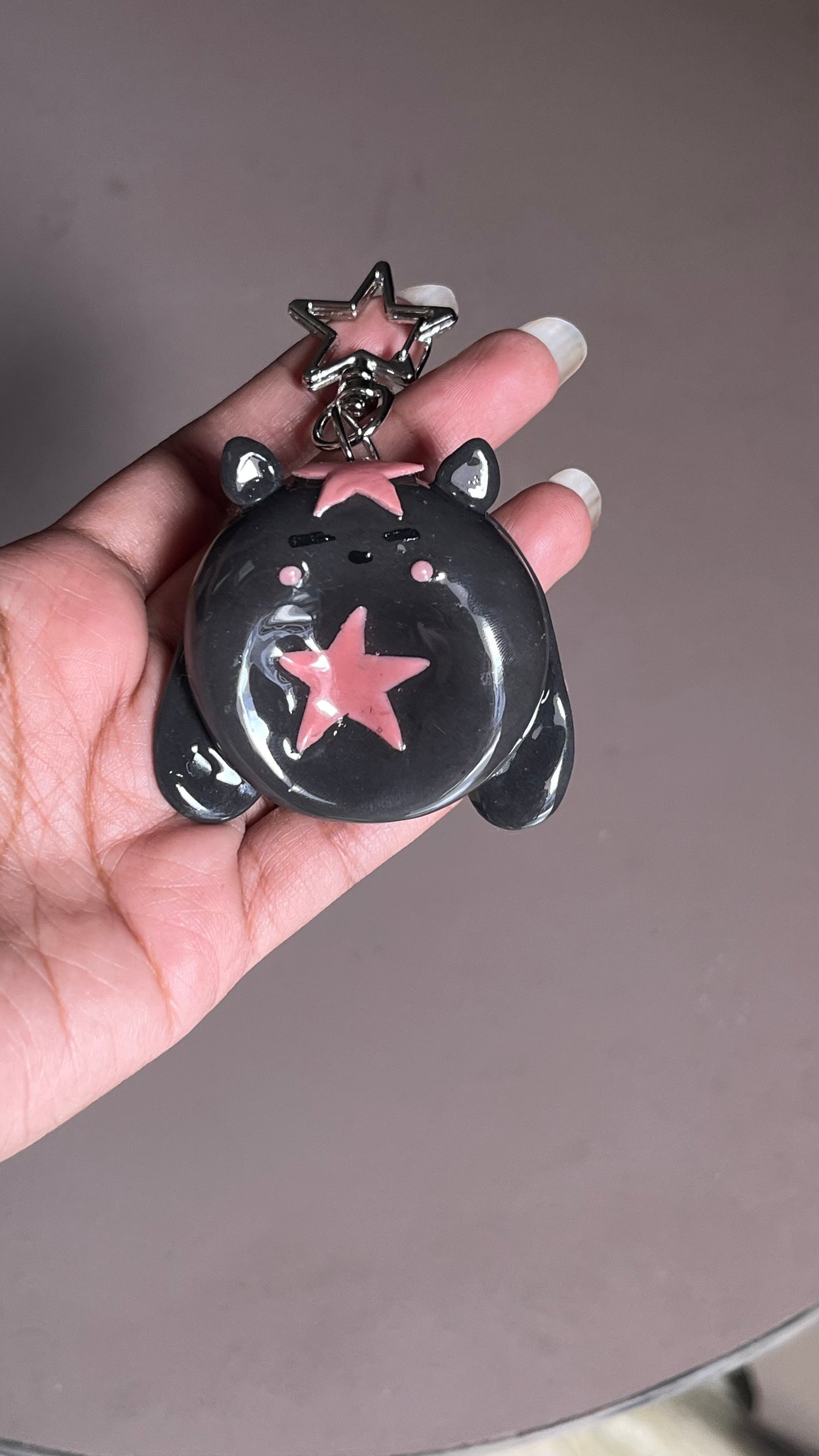 Black meow bunny worry stone