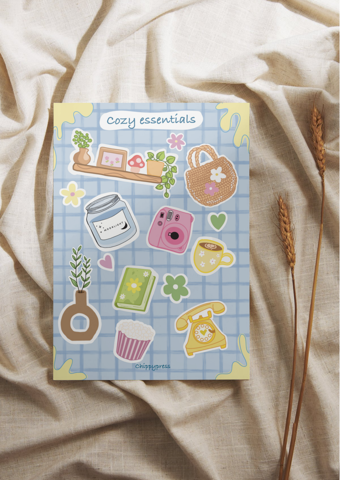 Cozy essentials stickers sheet
