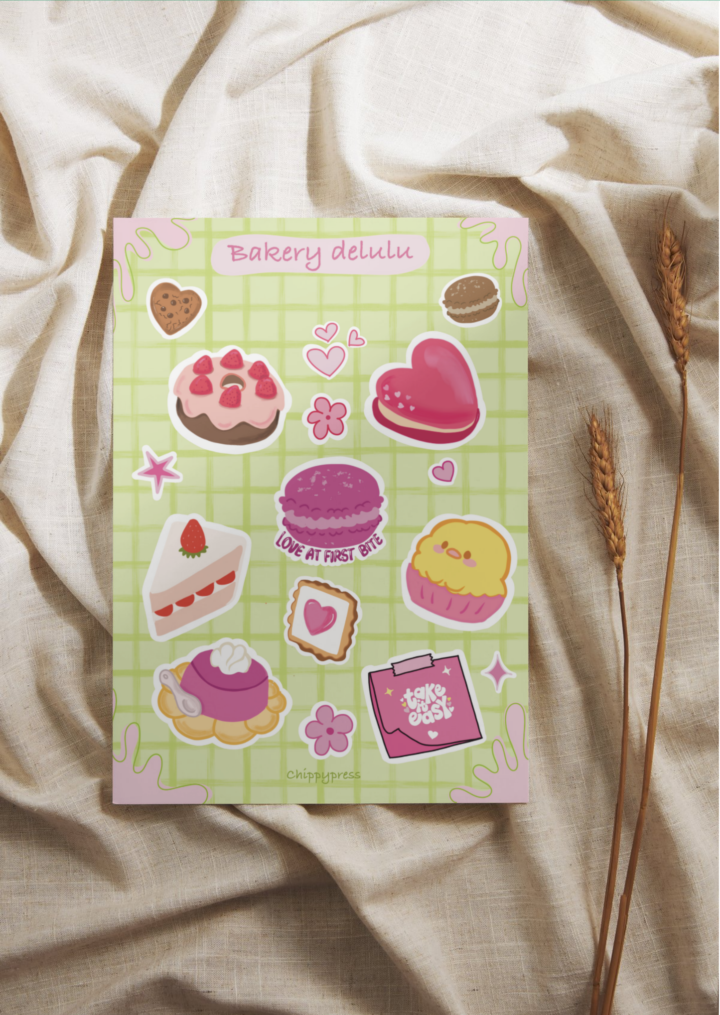 Bakery delulu stickers sheet