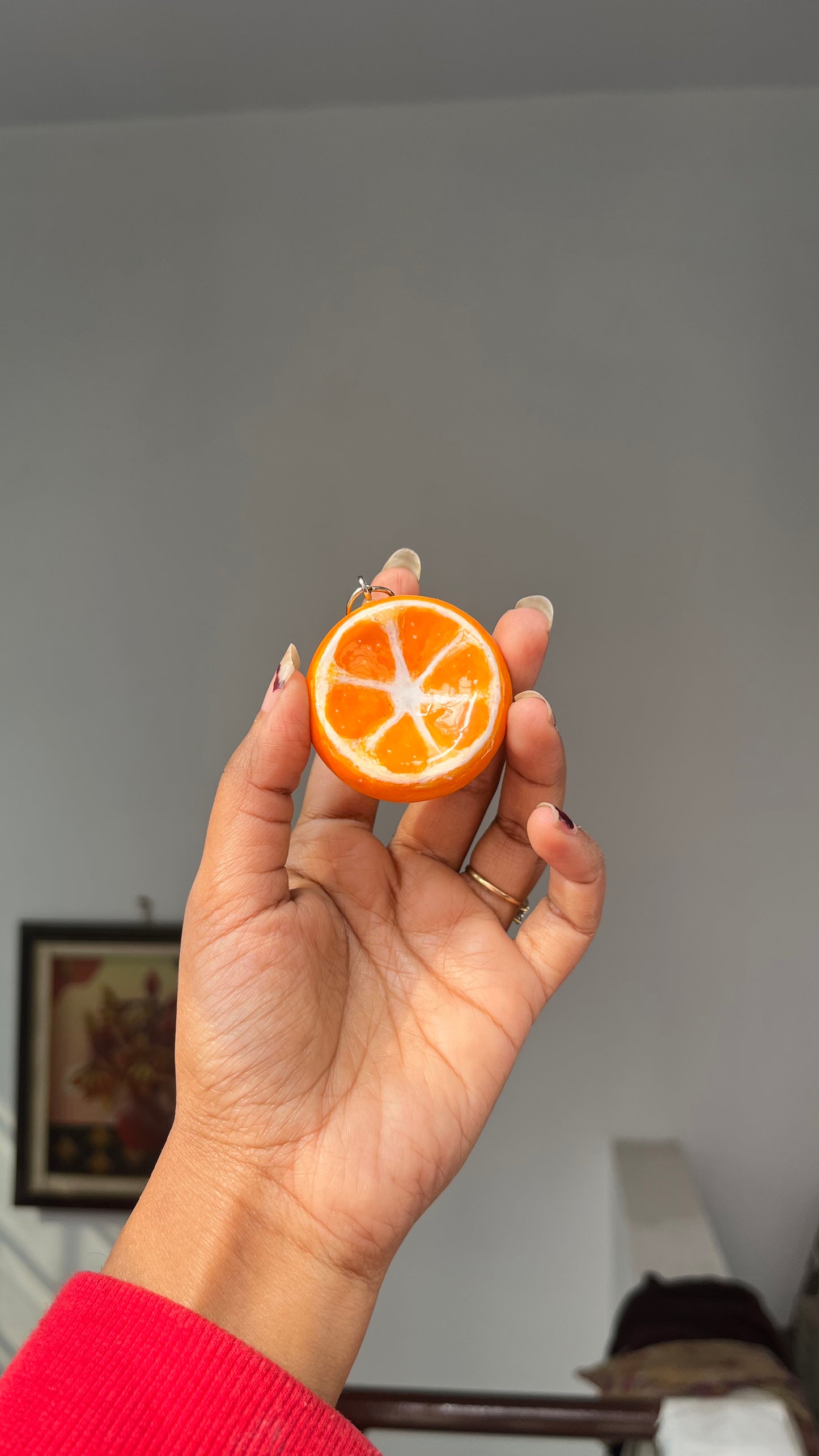 Orange slice worry stone