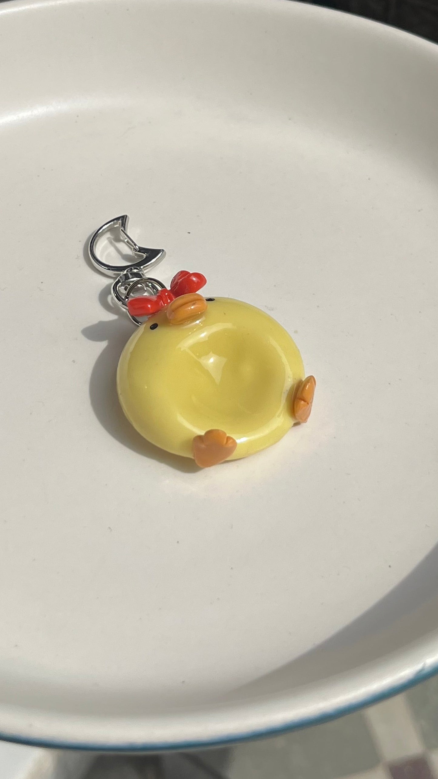 Duck With Bow Worry Stone