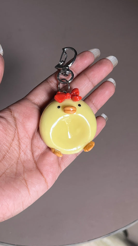 Duck With Bow Worry Stone
