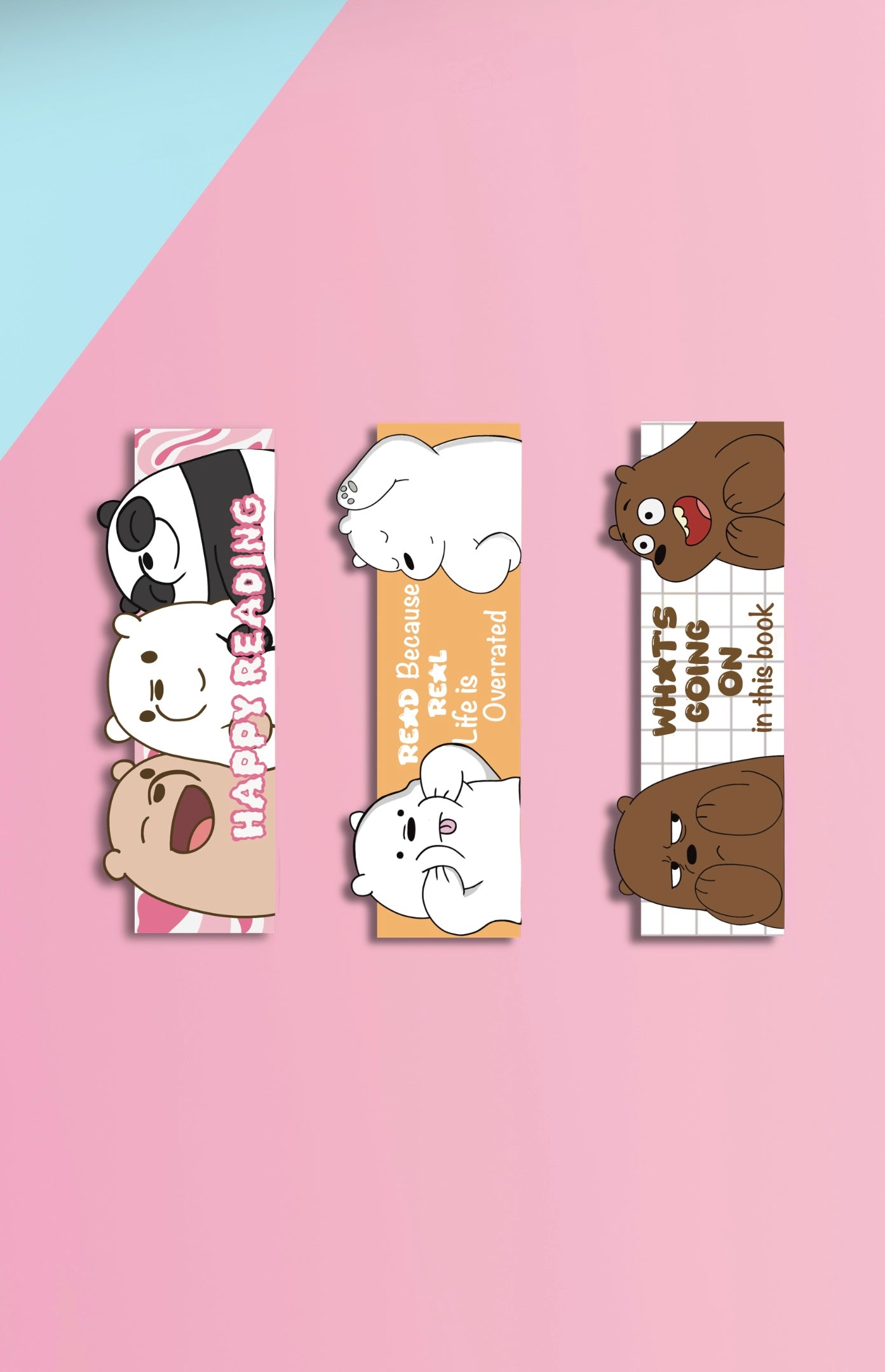 Happy Pages Set of 3 Magnetic Bookmarks