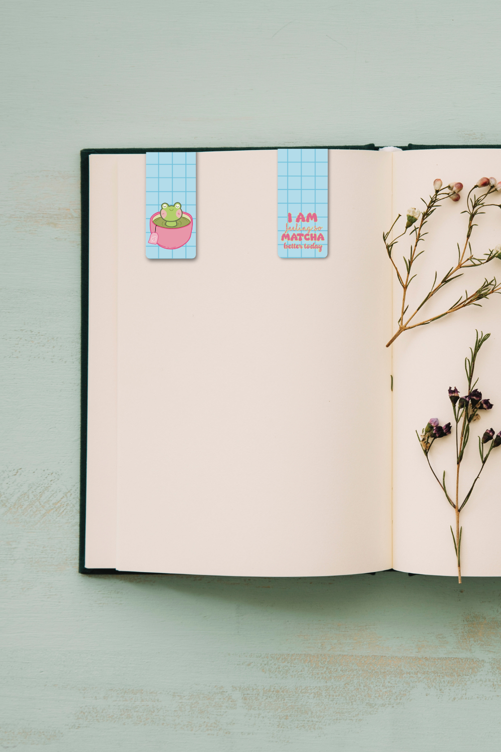 Frog in Matcha small magnetic Bookmark