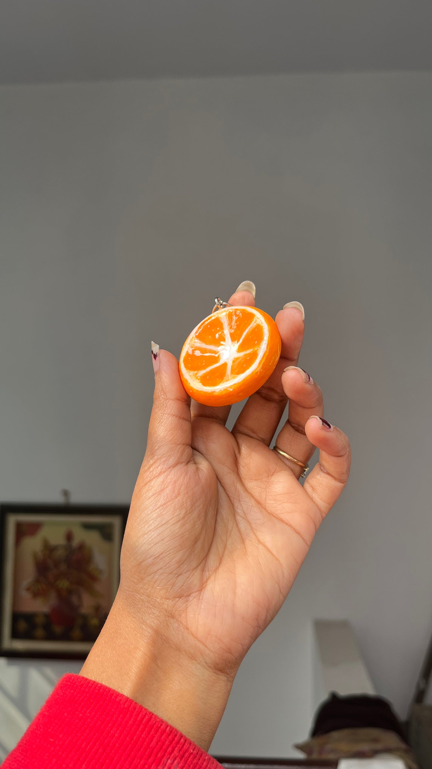 Orange slice worry stone