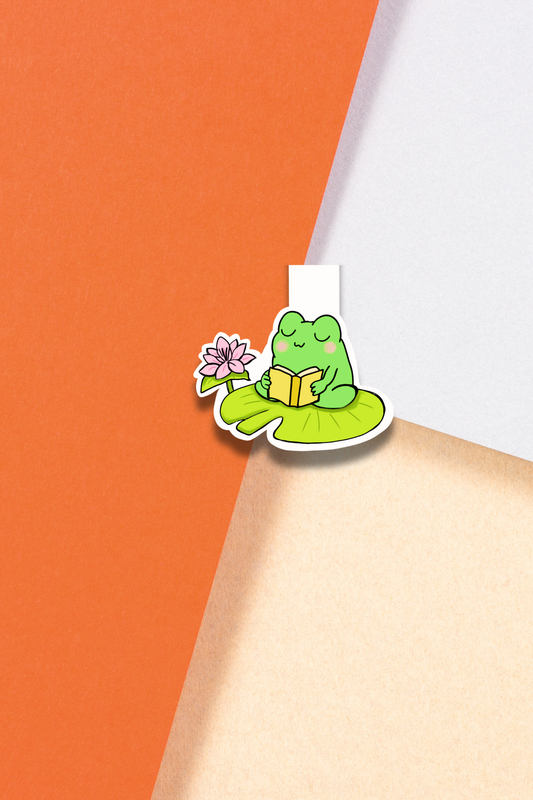 Reading Frog Magnetic Bookmark