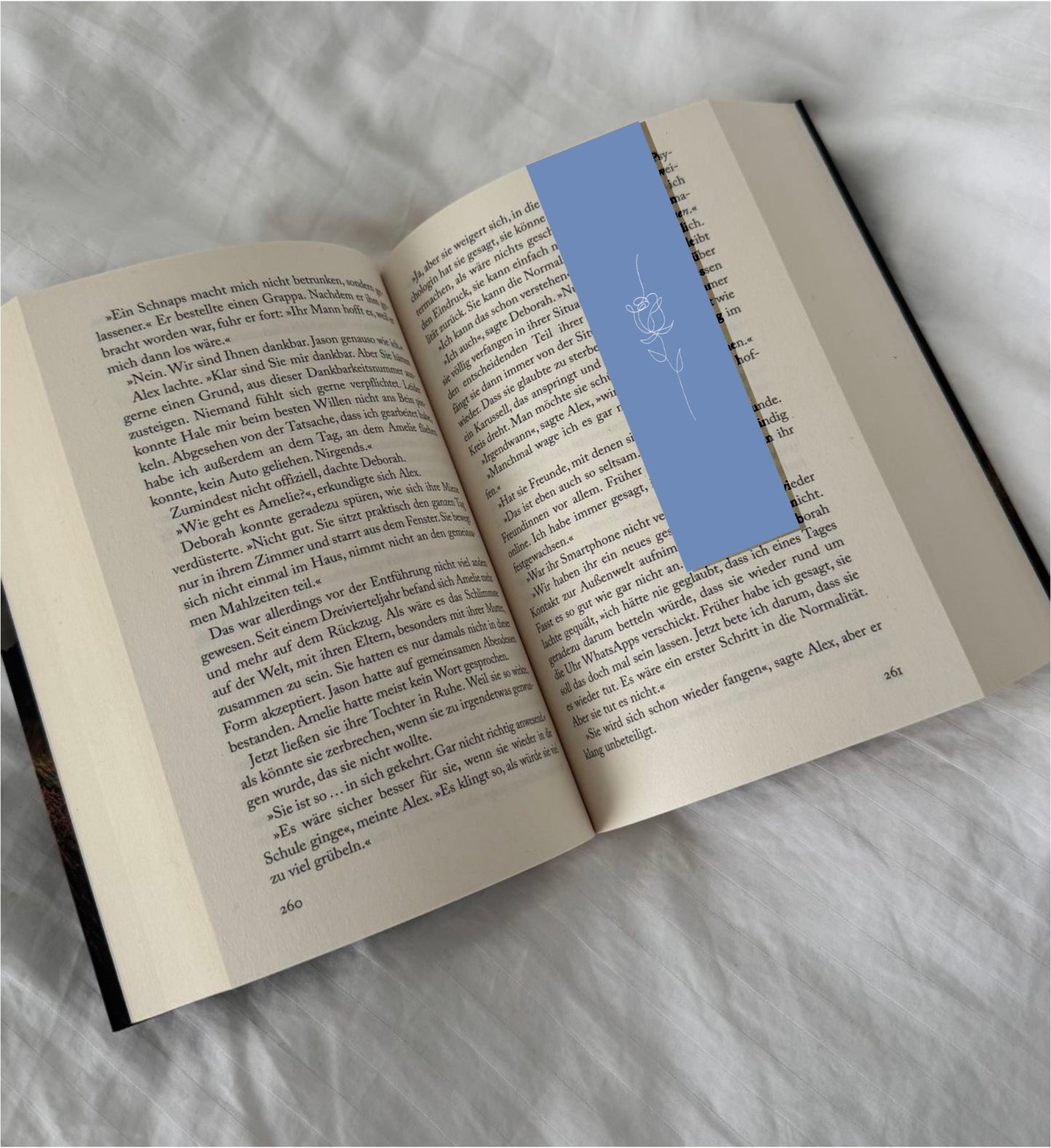 Rose line art magnetic Bookmark