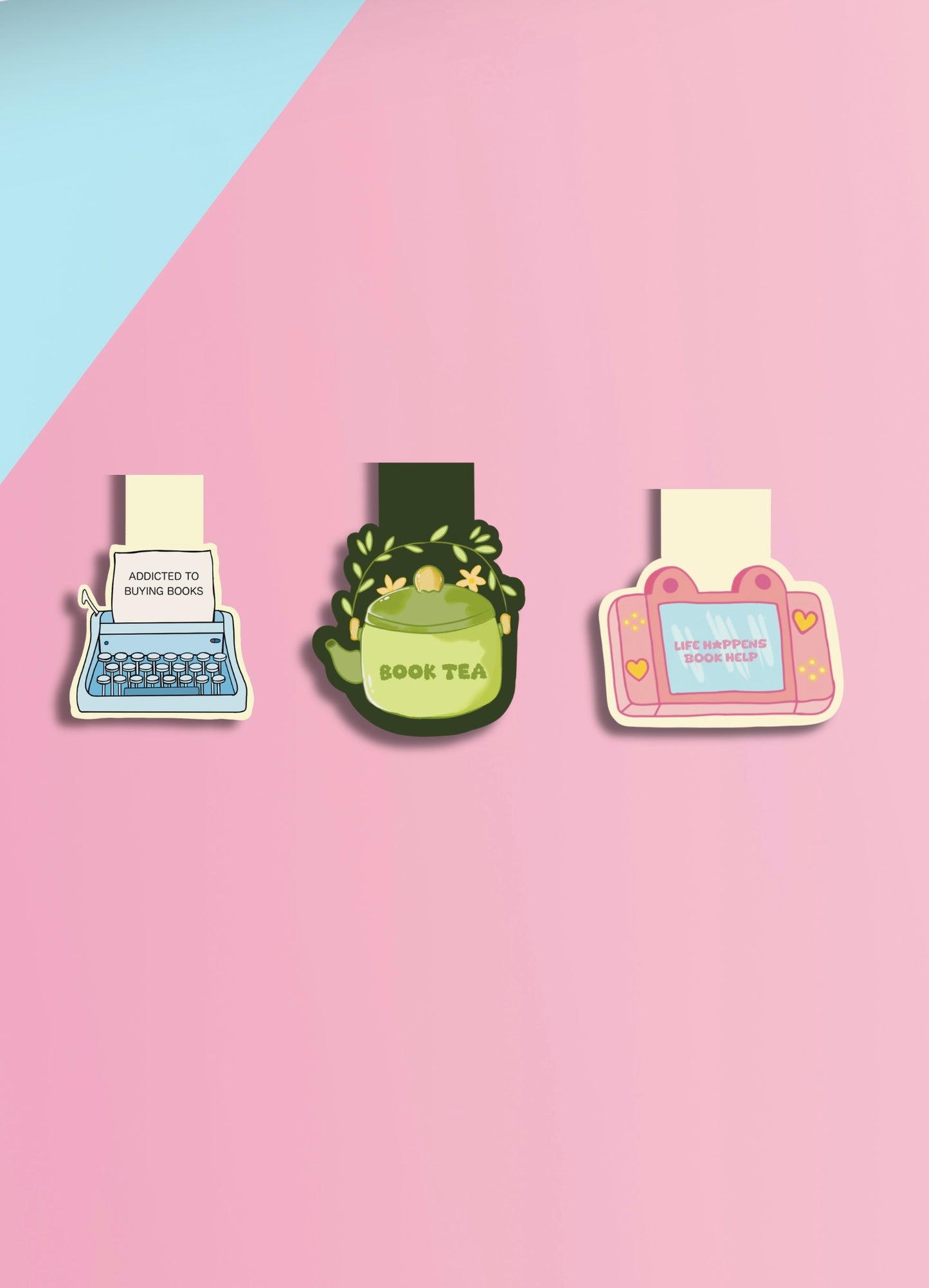 Calm Reads Collection of 3 Magnetic Bookmarks