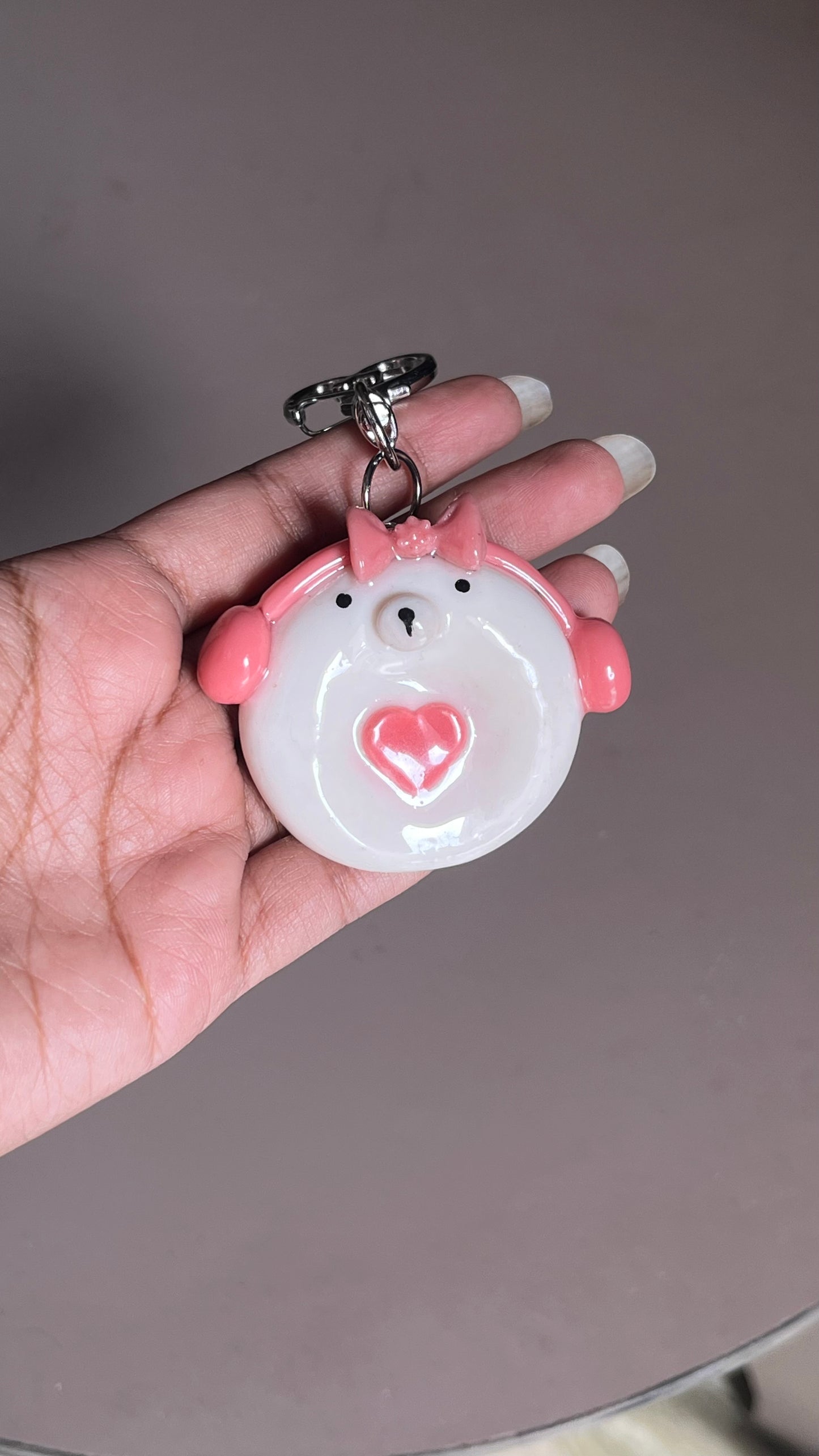 Polar Bear with Headphones worry stone