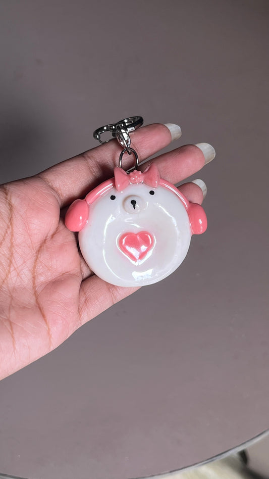Polar Bear with Headphones worry stone