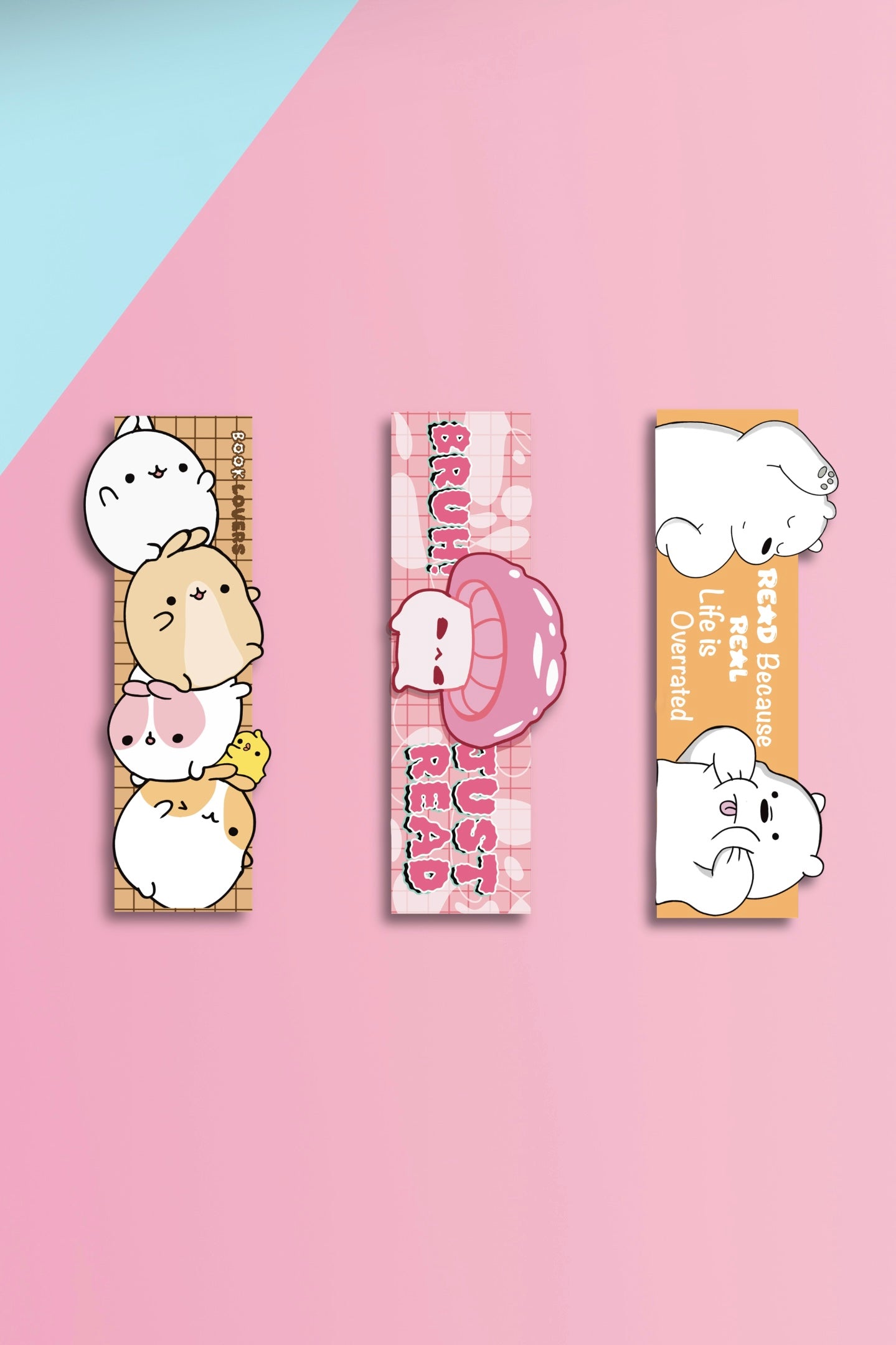 Cute and Cozy Set of 3 Magnetic Bookmarks