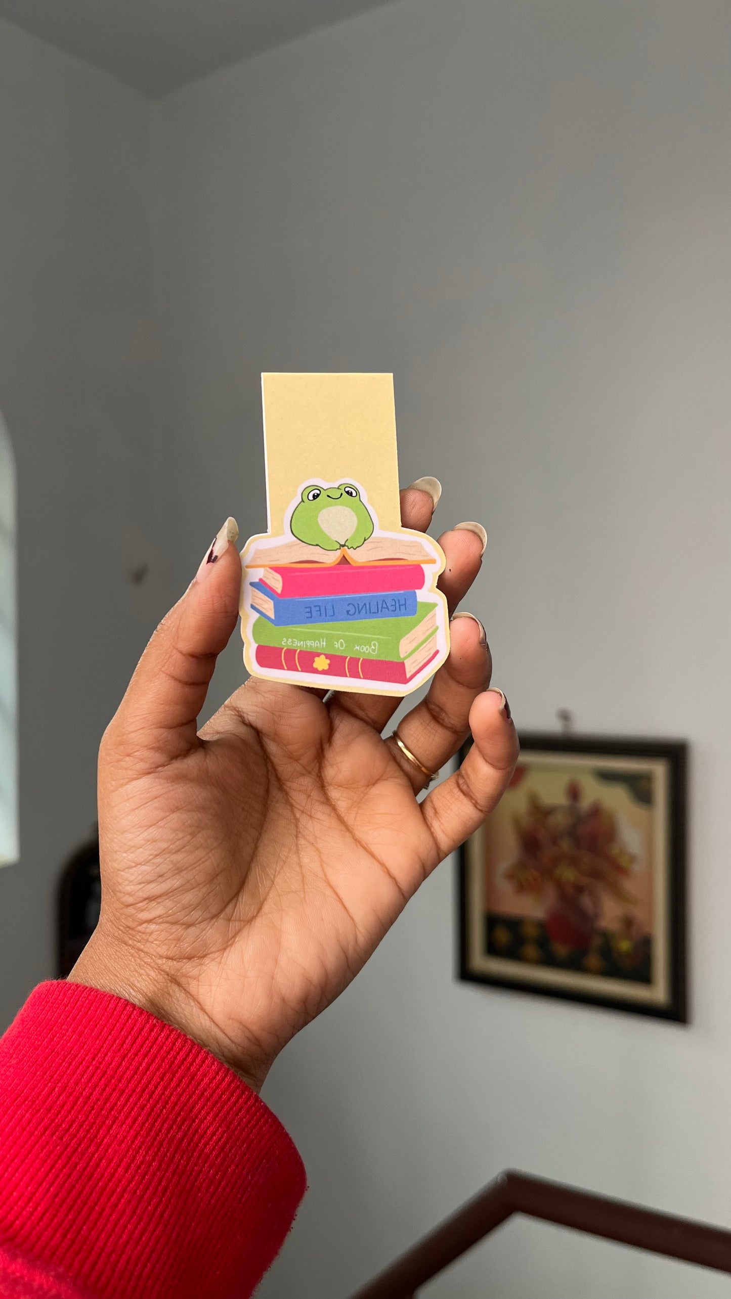 Frogie with Books Magnetic Bookmark