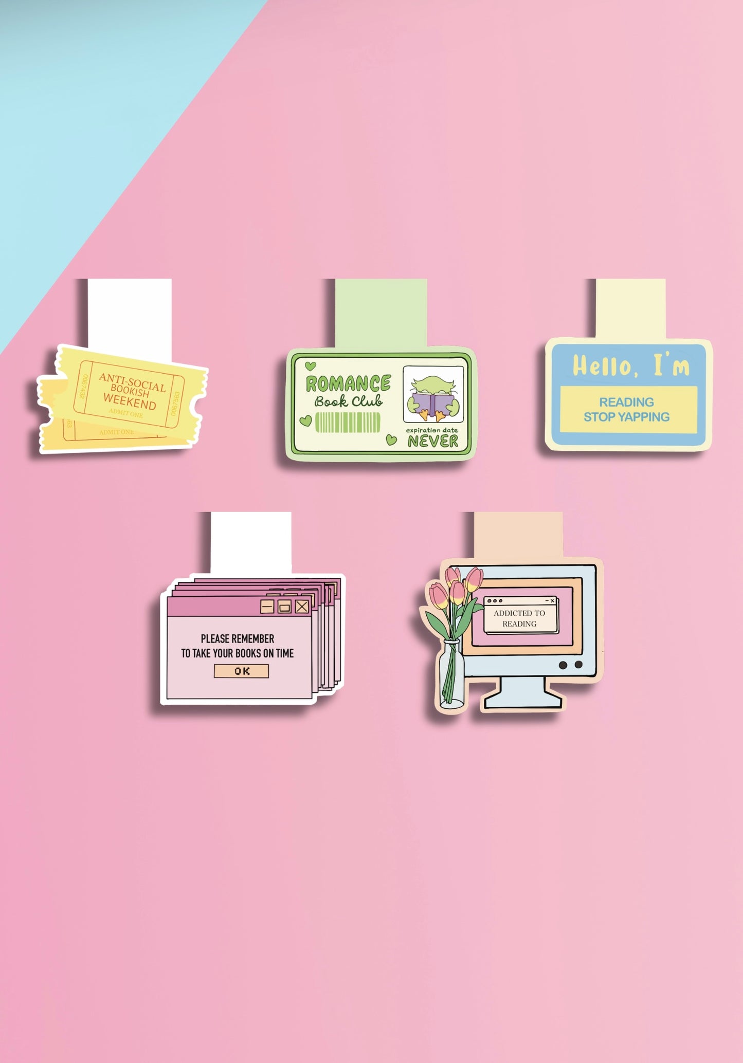 Set of 5 Magnetic Bookmarks
