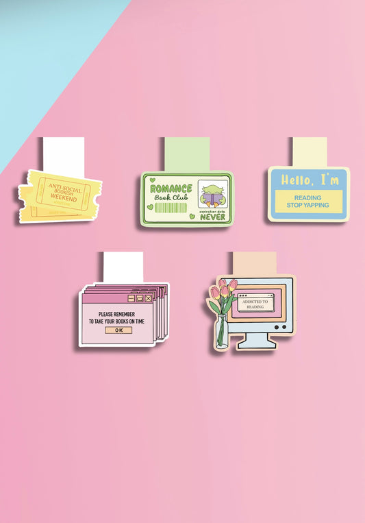 Set of 5 Magnetic Bookmarks