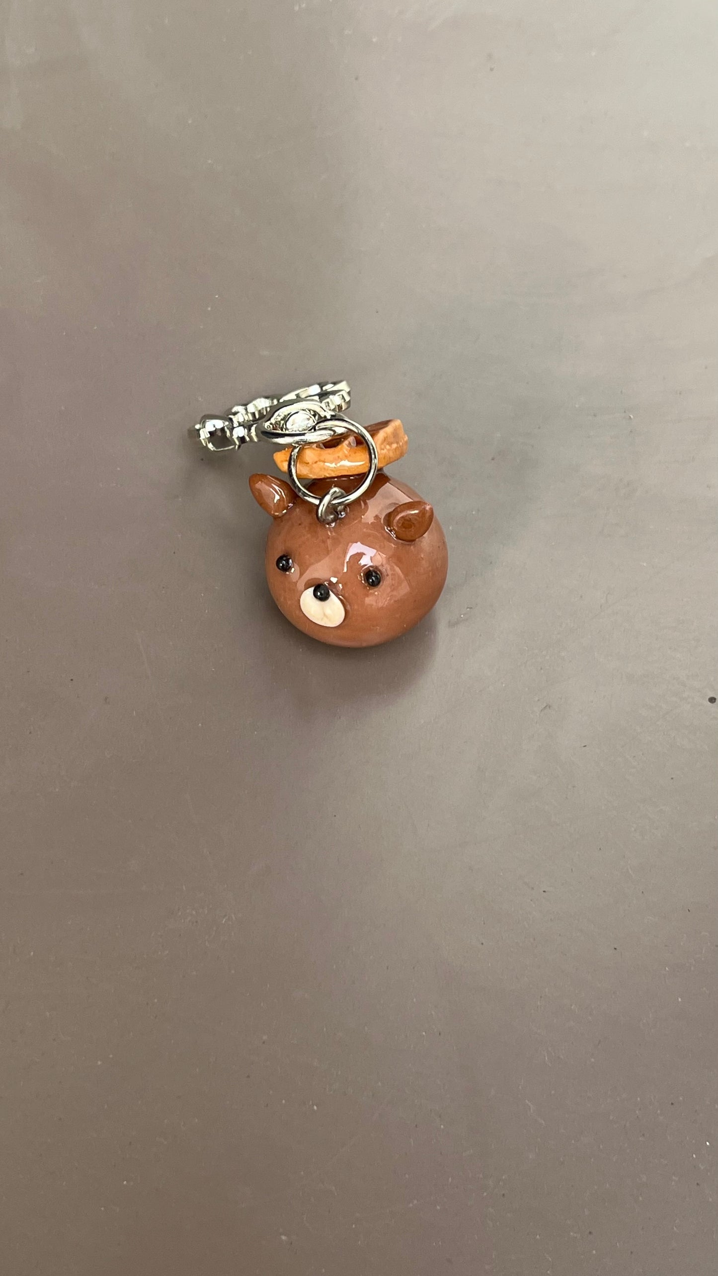 Bear with waffle Clay Charm
