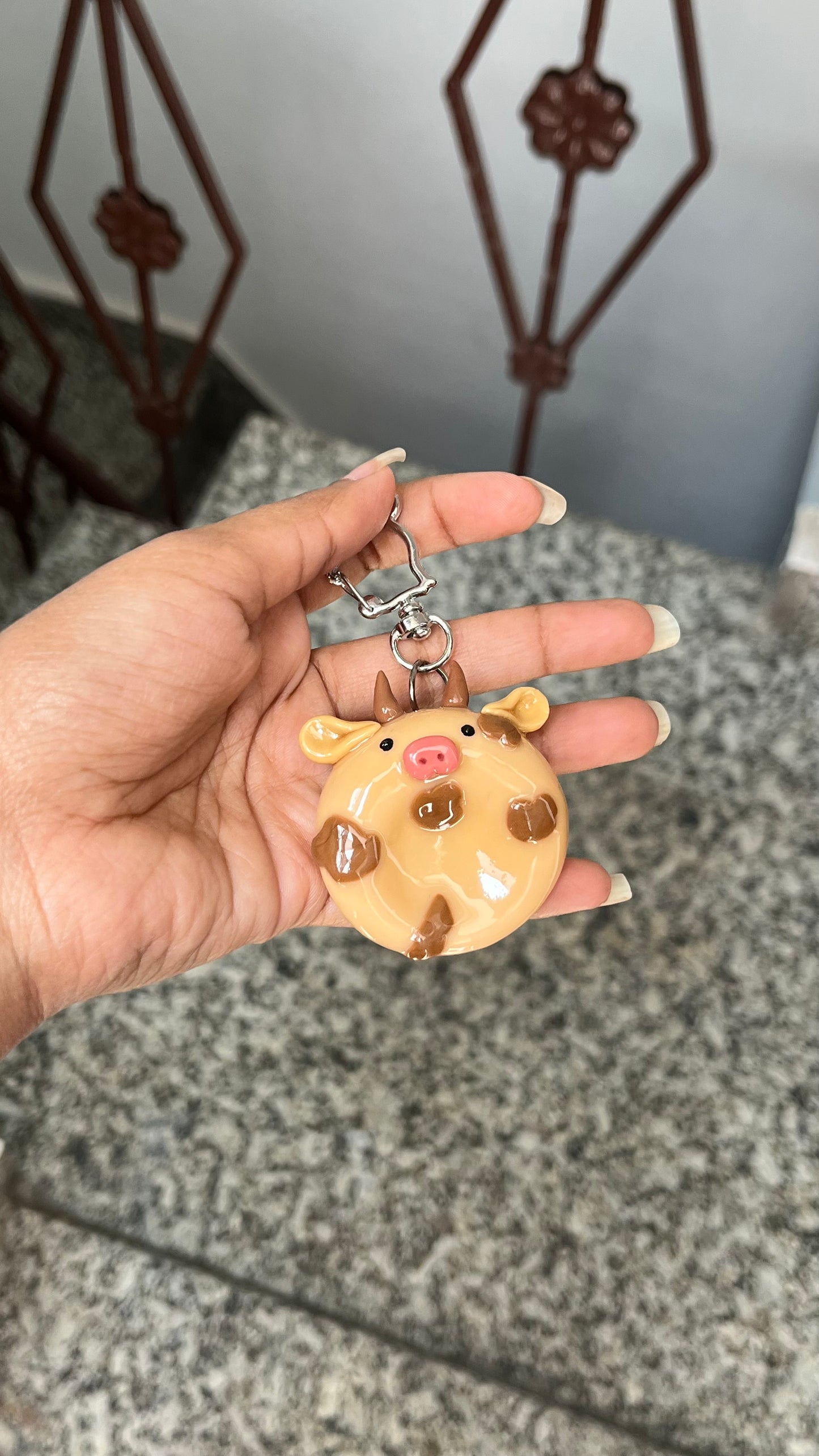 Whimsical Cow worry stone