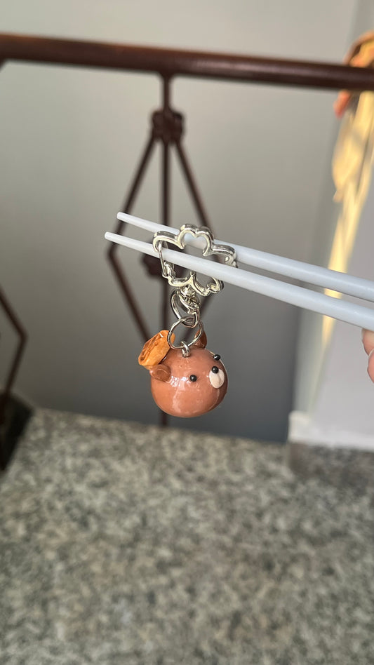 Bear with waffle Clay Charm