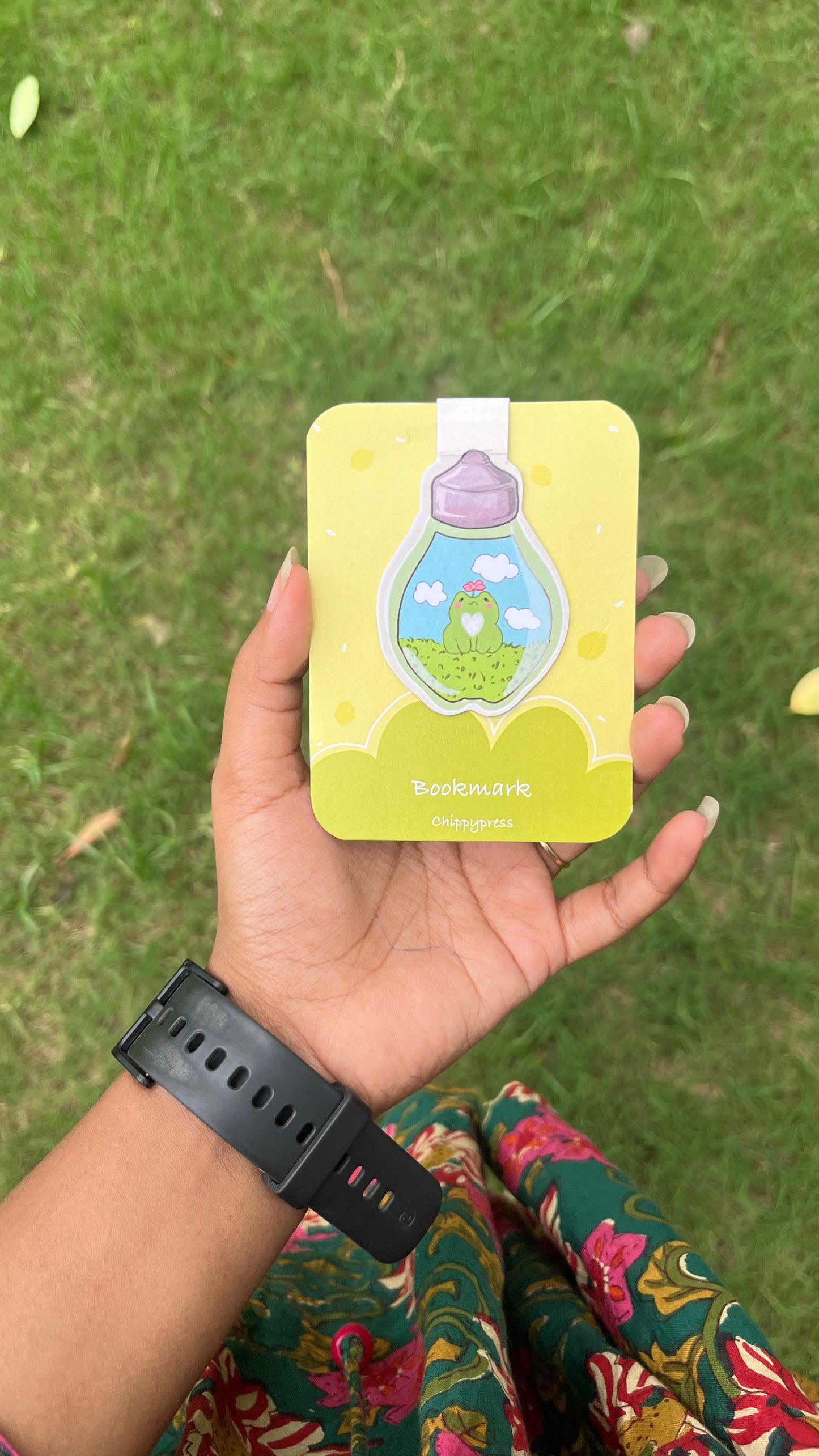 frog in a bulb magnetic bookmark