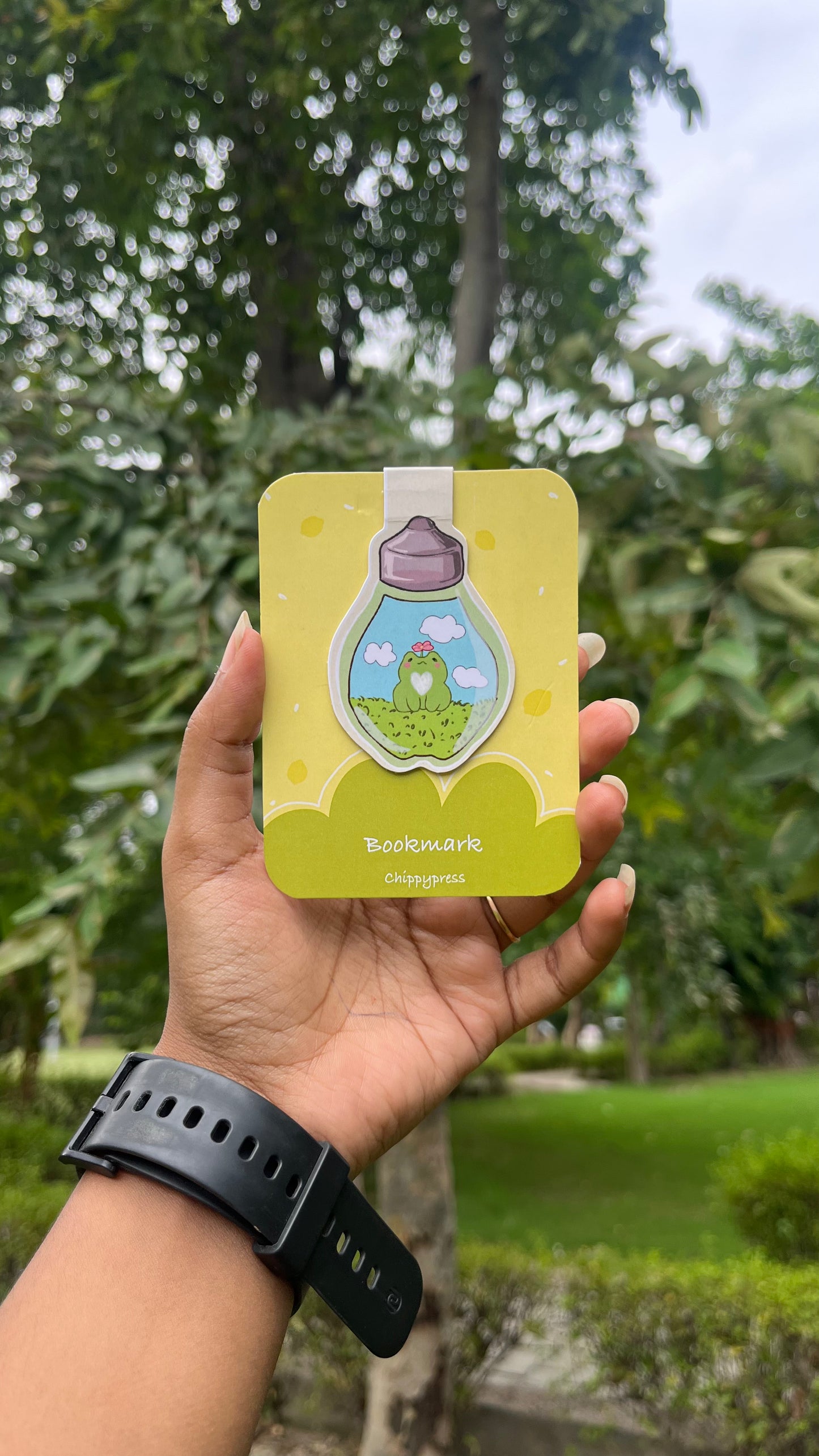 frog in a bulb magnetic bookmark