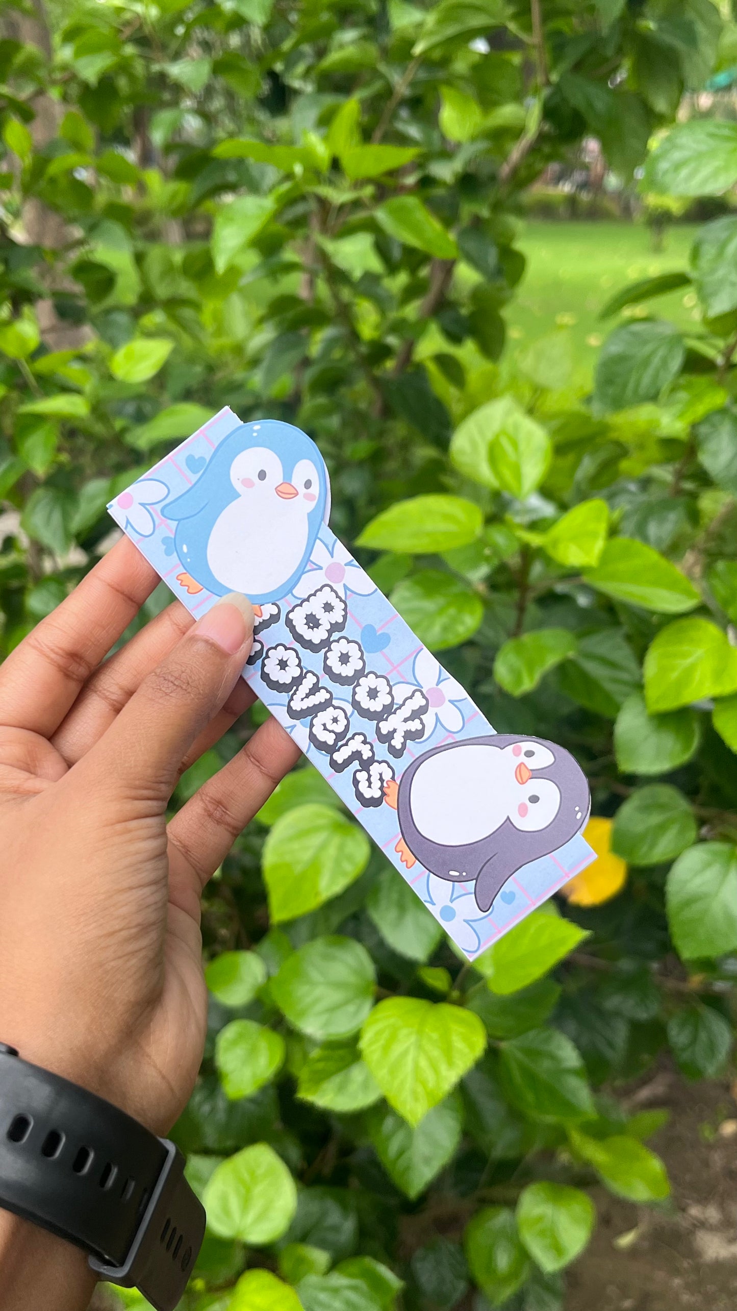 Twin penguin book lovers magnetic bookmark