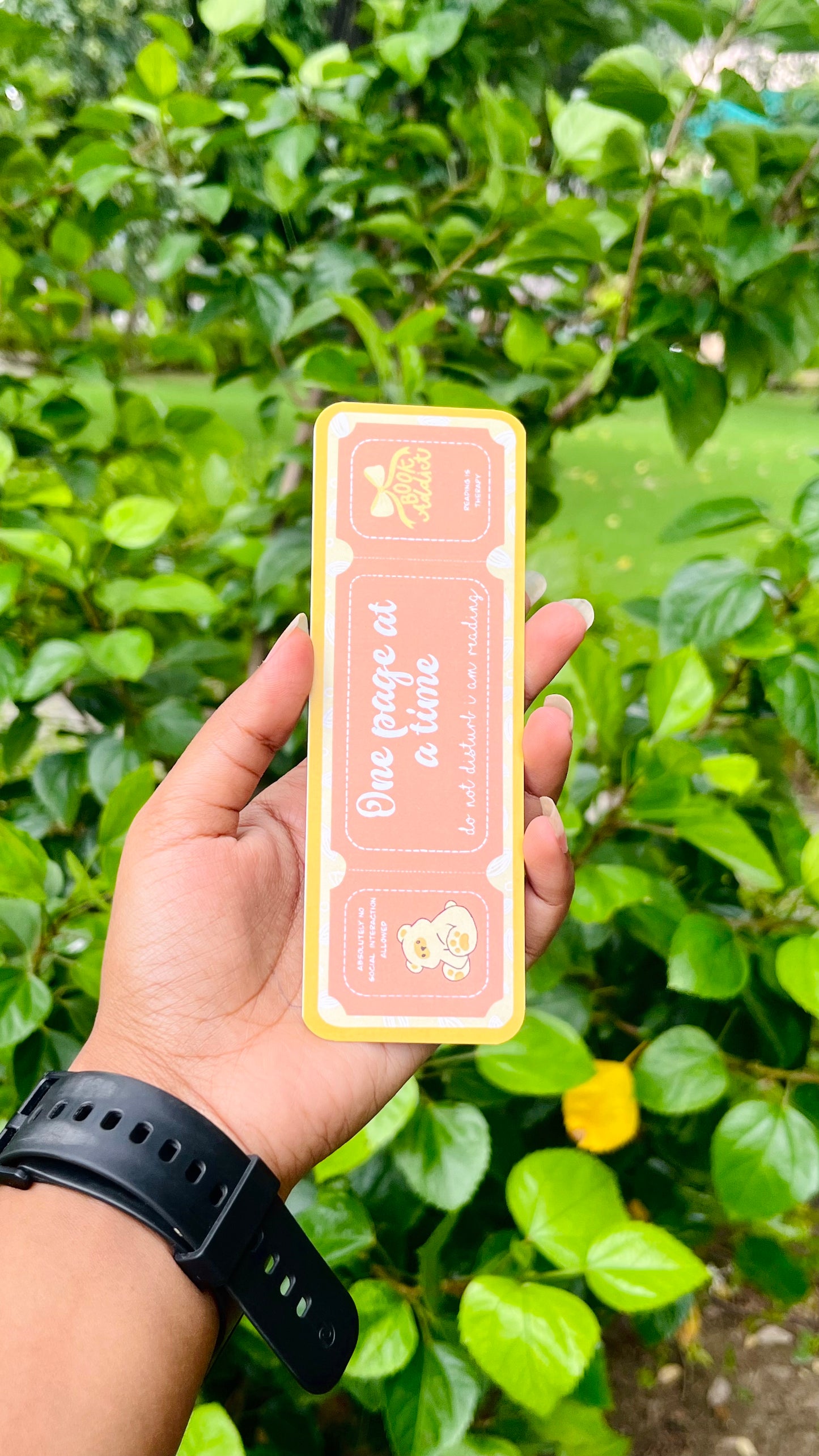 One page at a time bookmark