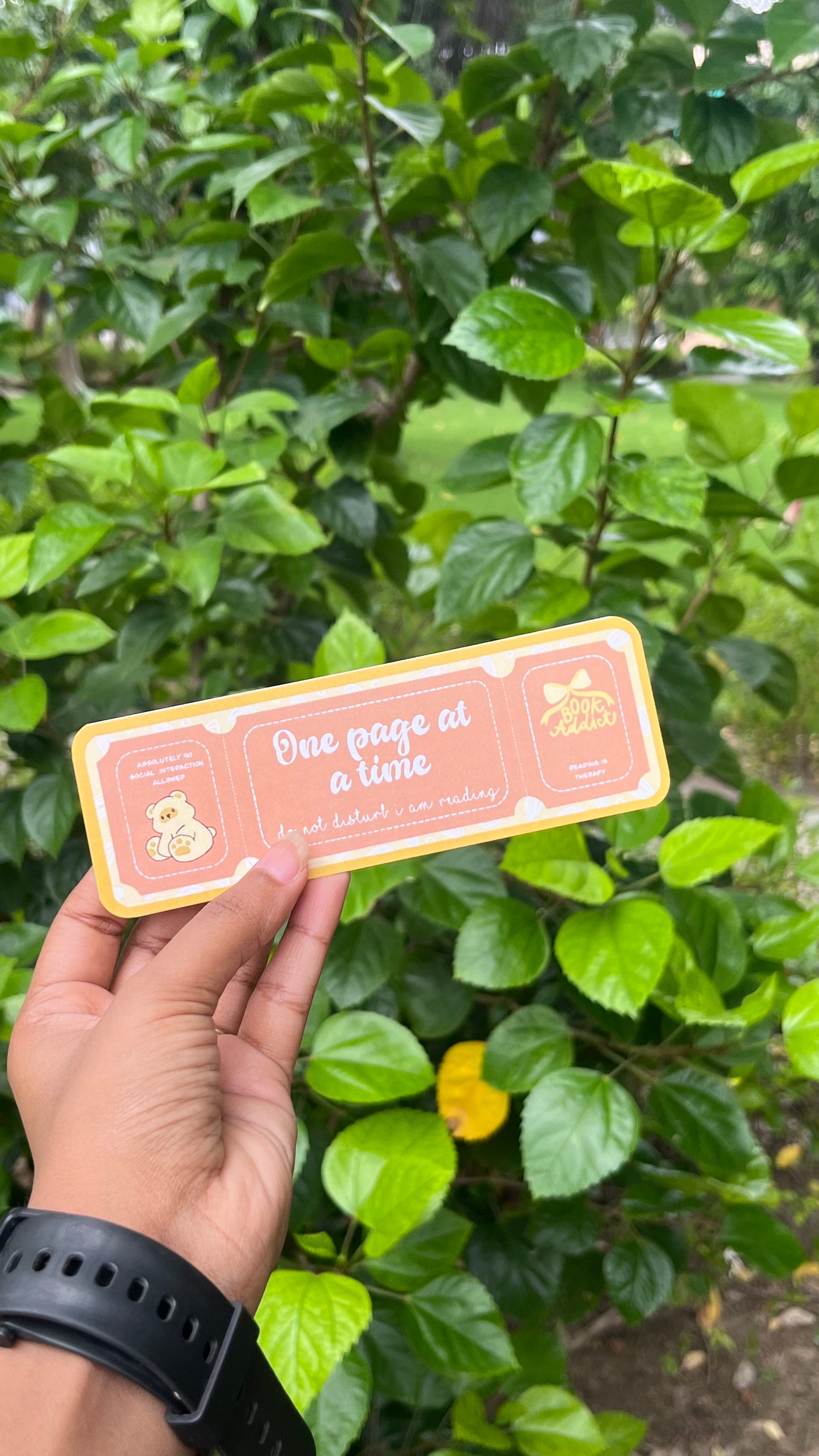 One page at a time bookmark