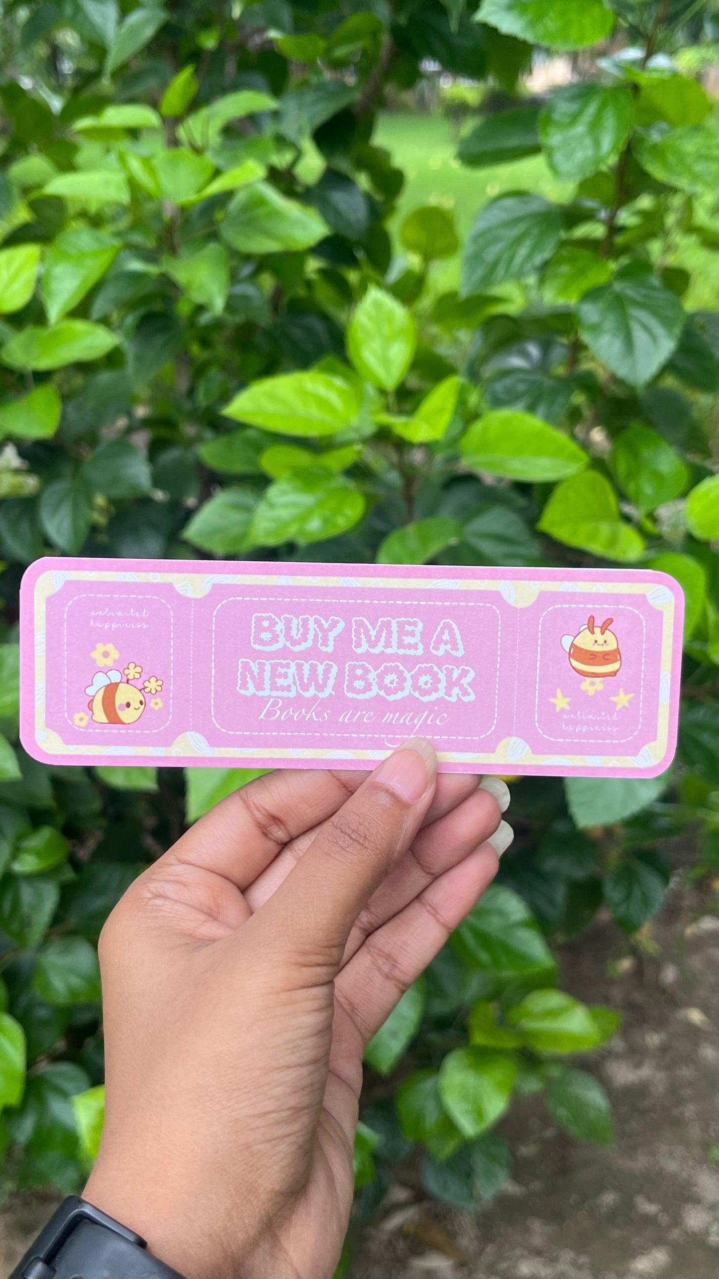 Buy me a new book honeybee bookmark