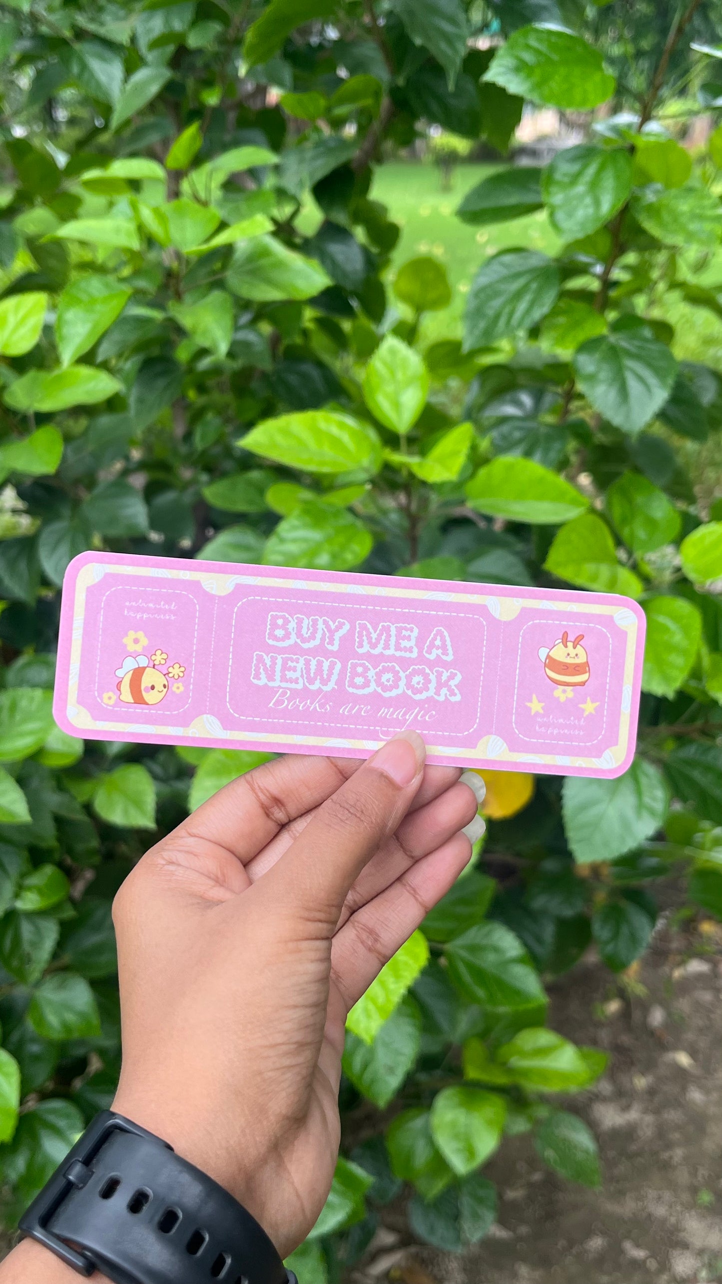 Buy me a new book honeybee bookmark