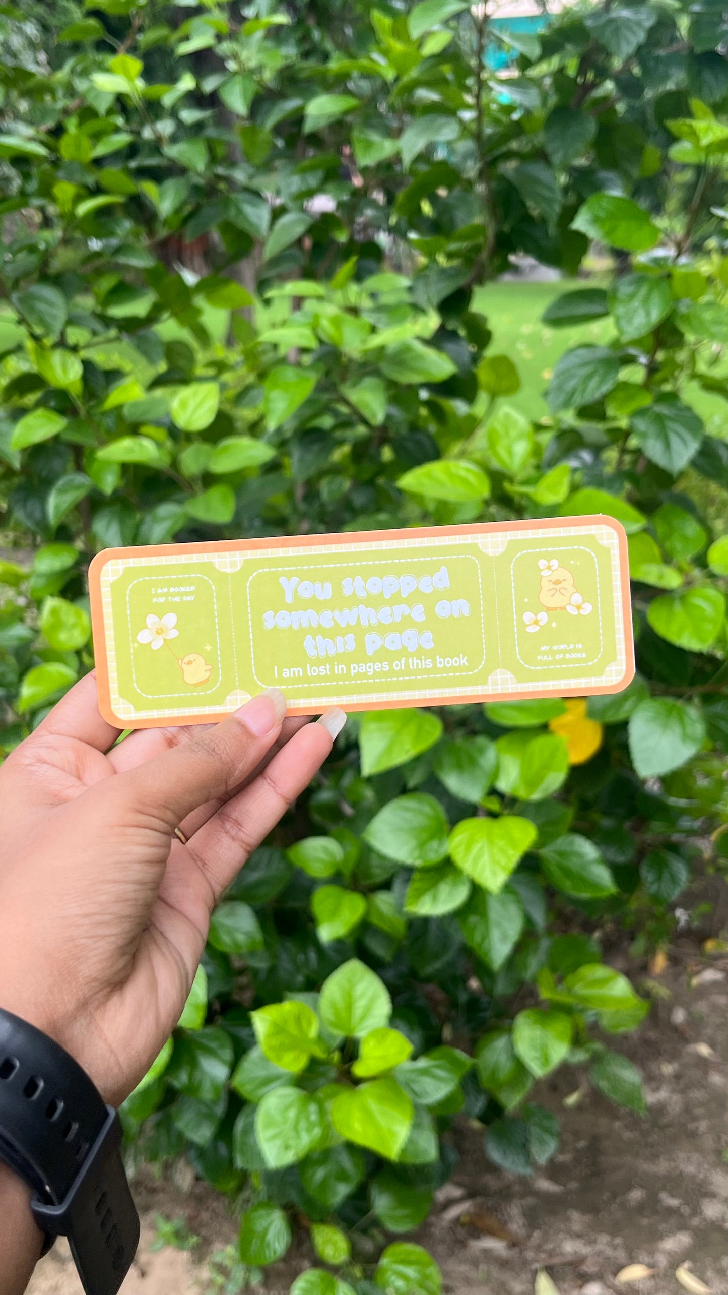 your pale yellow bookmark