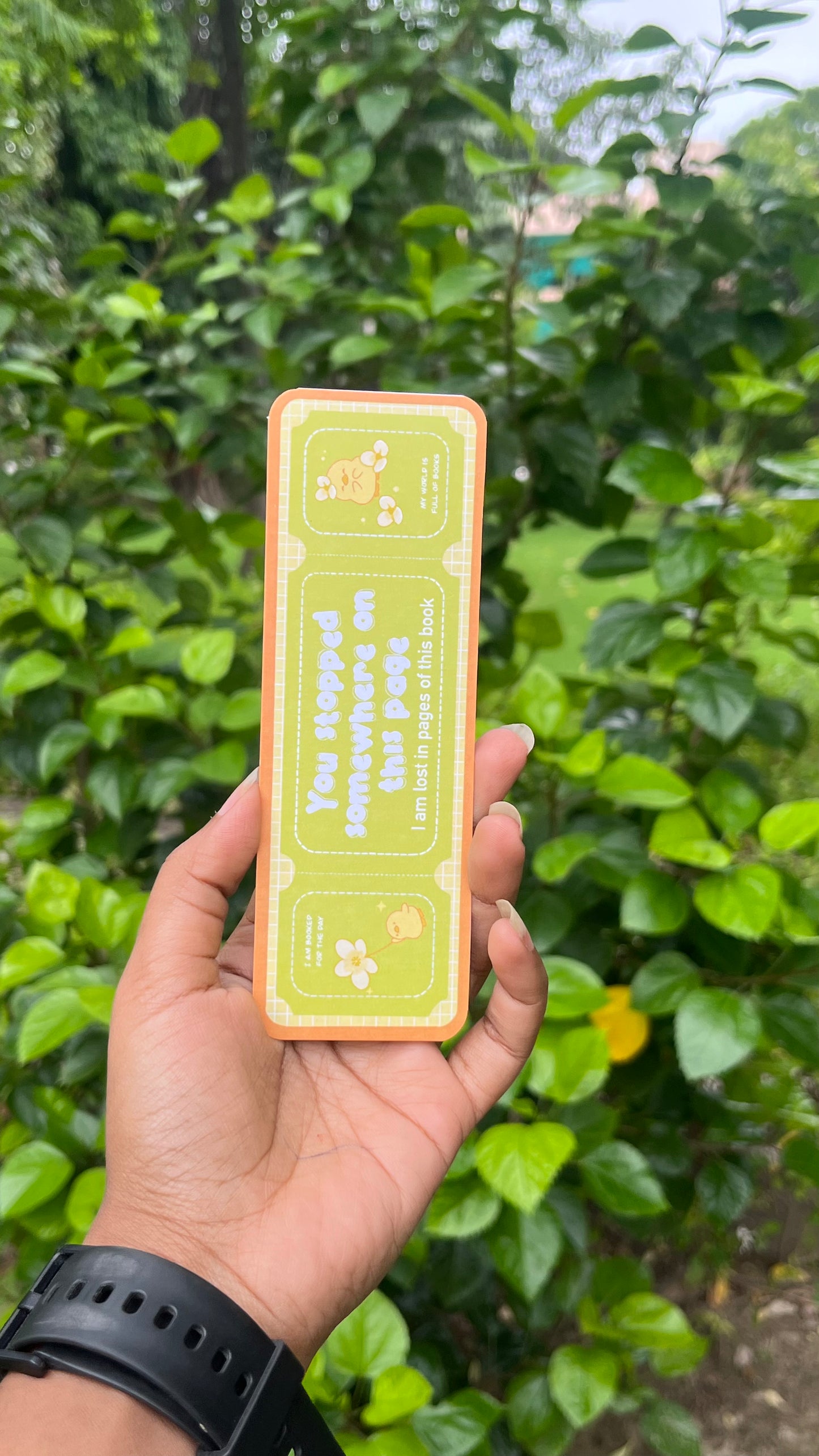 your pale yellow bookmark