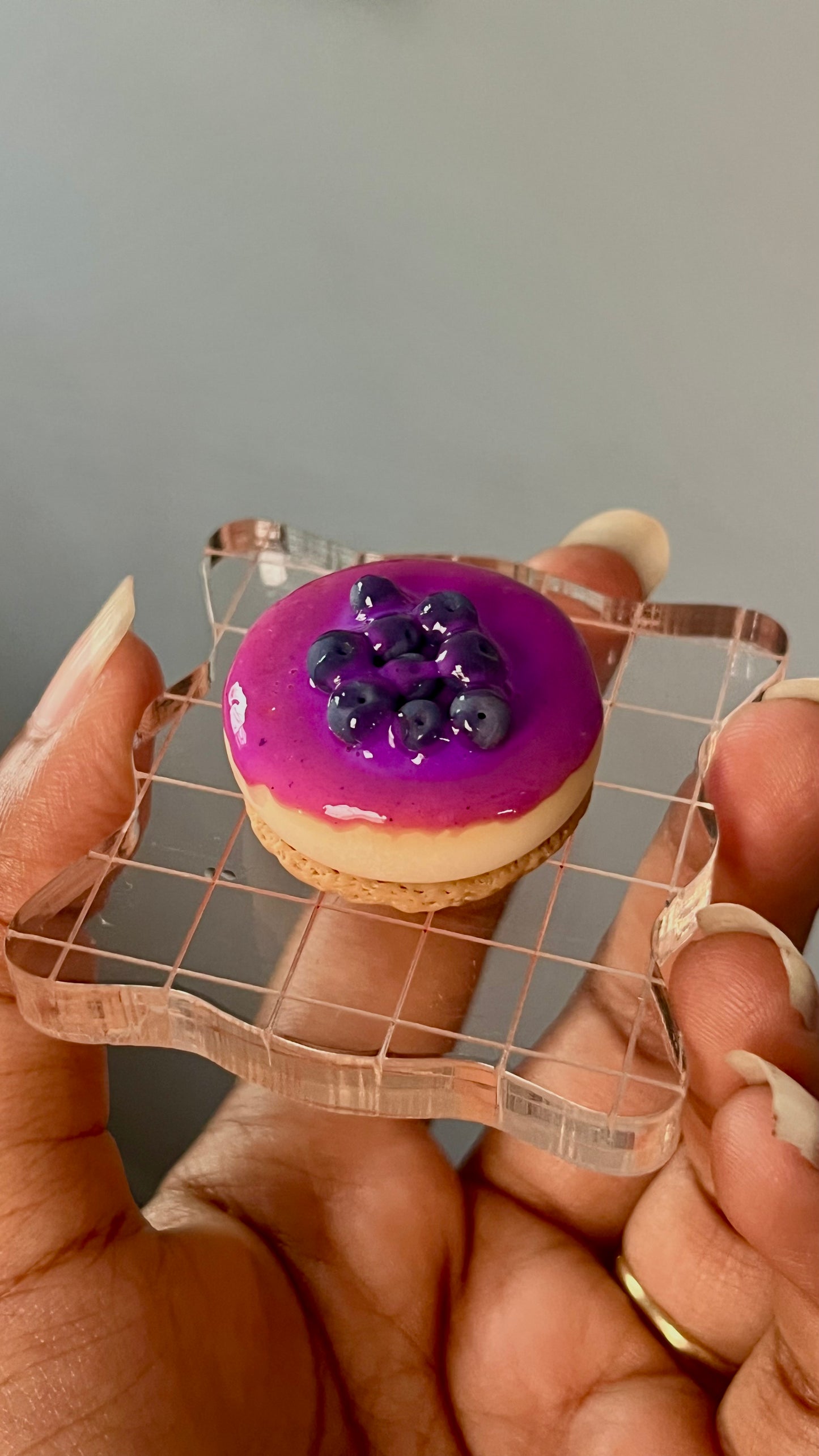 Blueberry cheesecake clay miniature Magnet/Pin