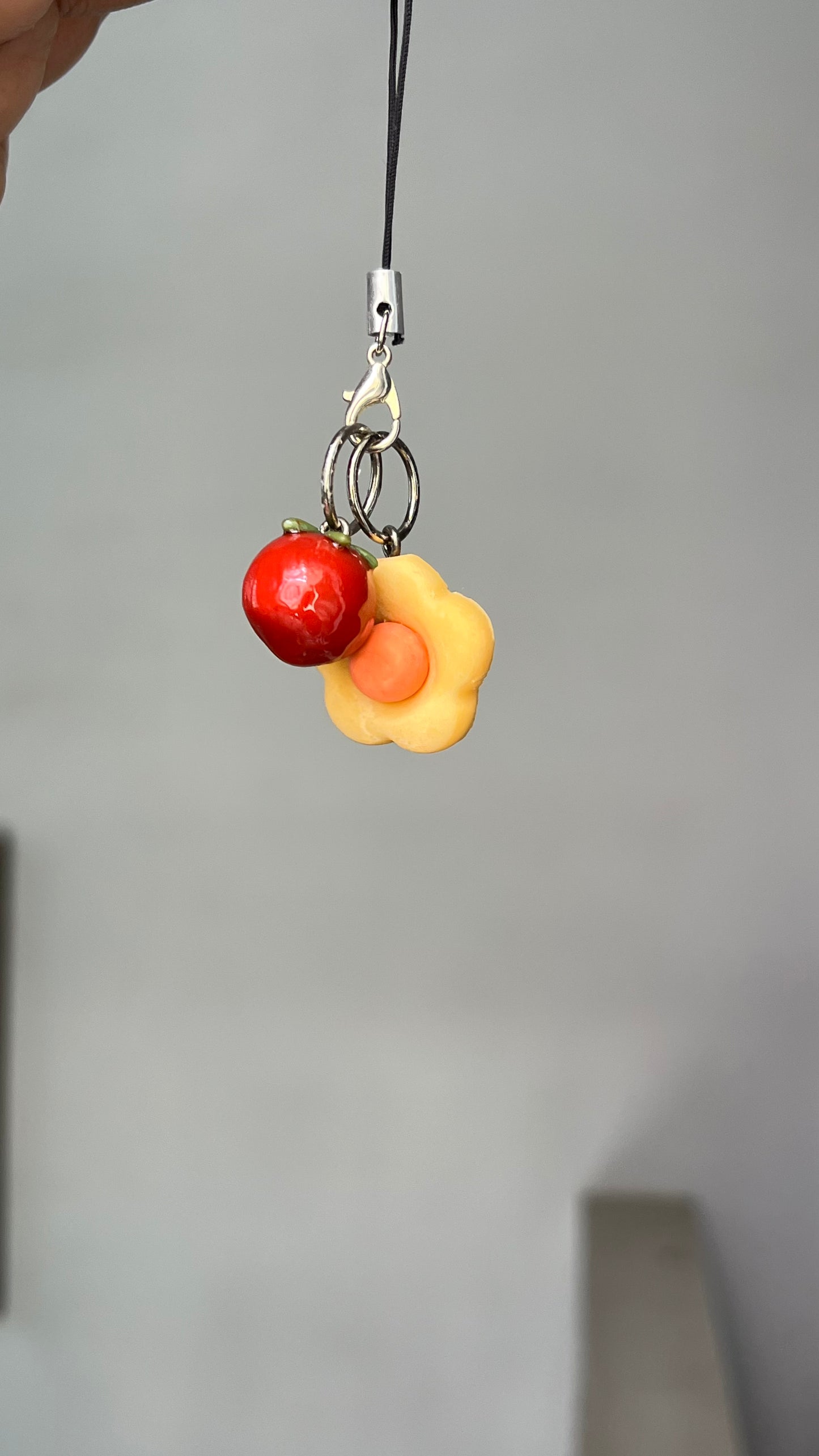 flower with tomato charm