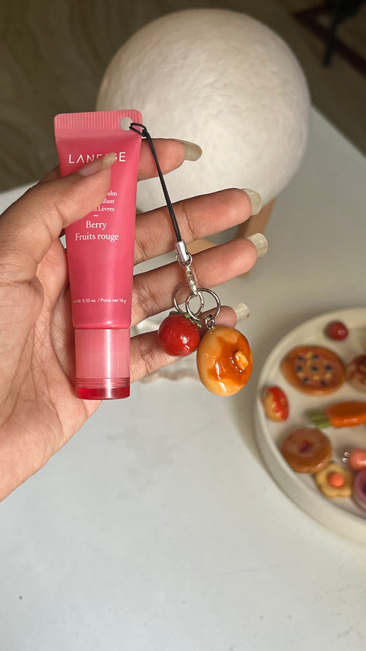 Honey on pancake with tomato charm