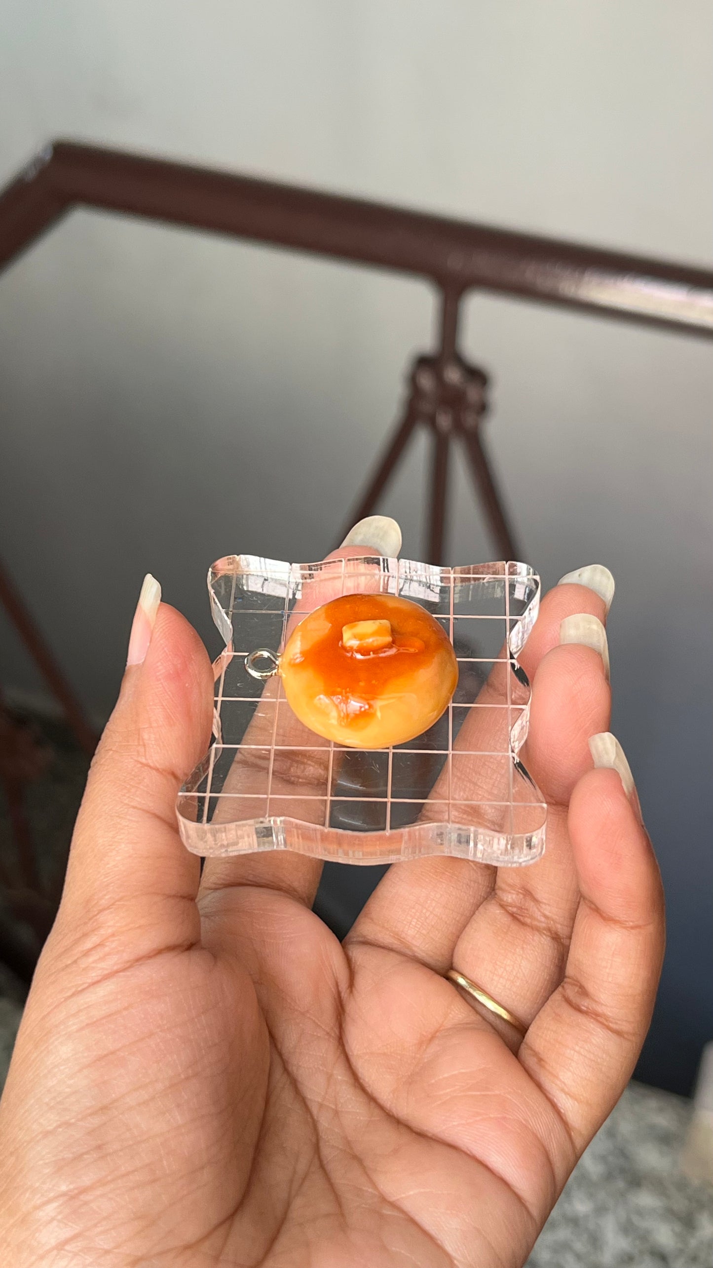 Pancake with honey clay miniature Magnet/Pin