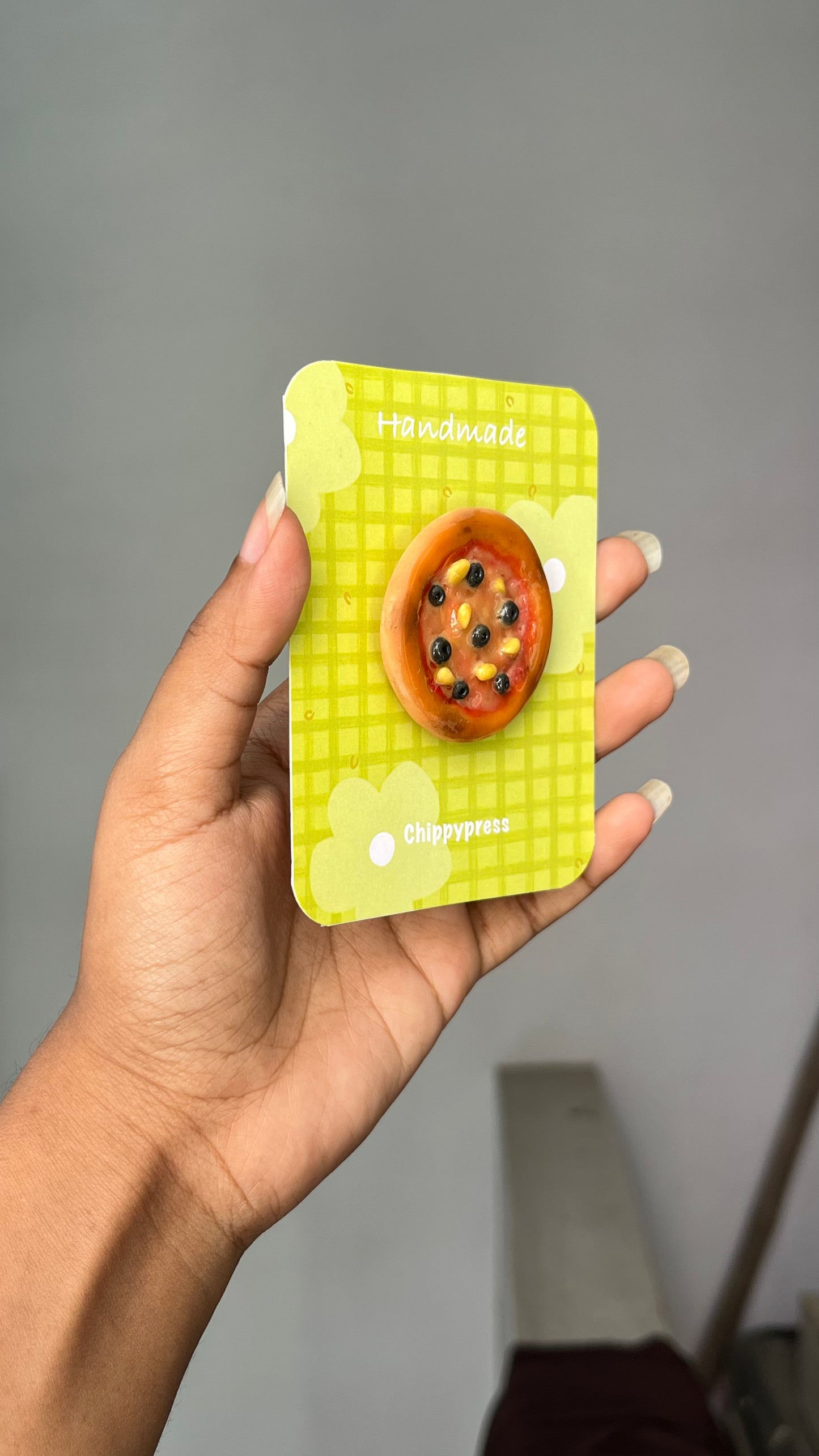 Pizza clay miniature Magnet/Pin