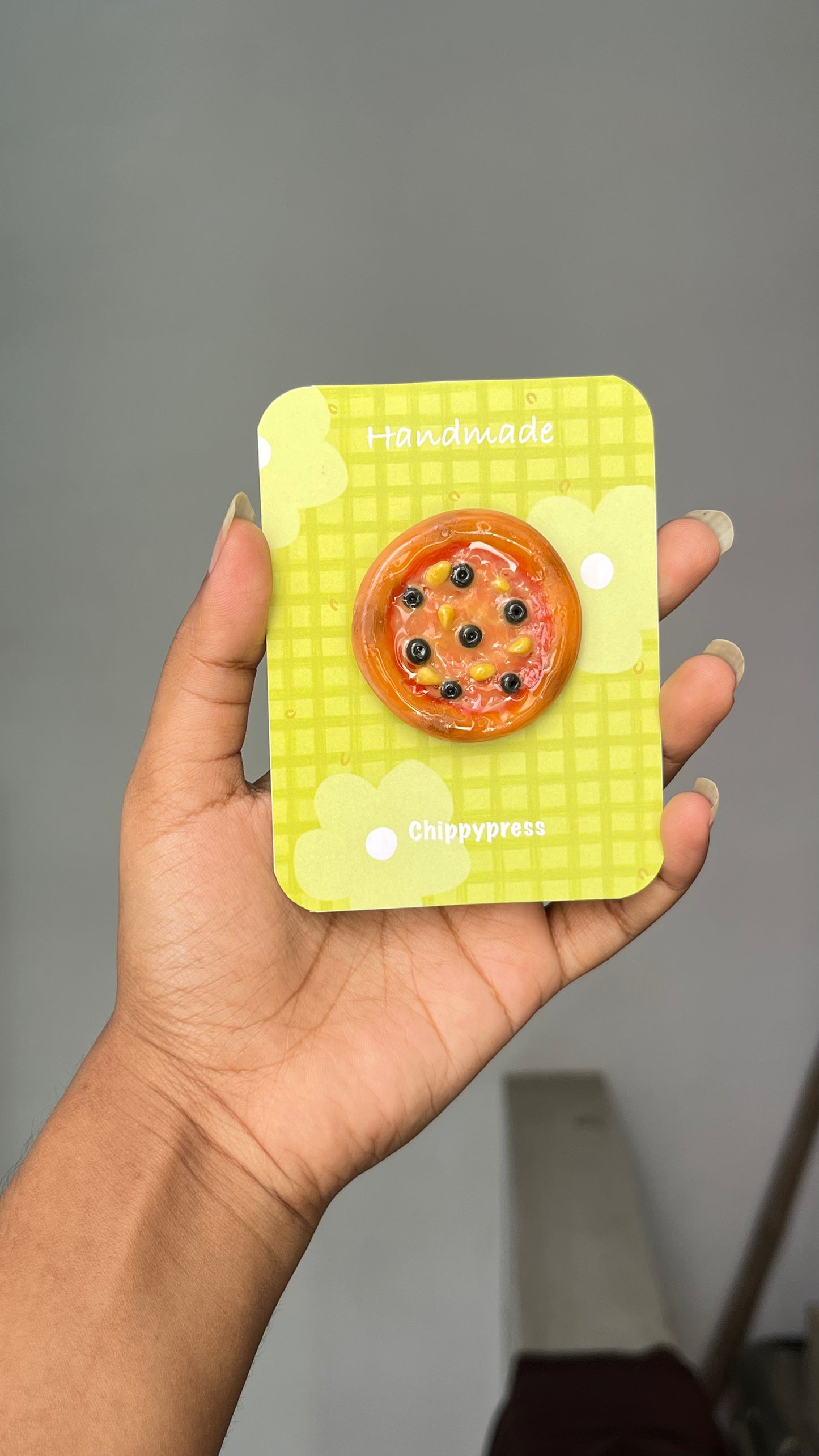 Pizza clay miniature Magnet/Pin