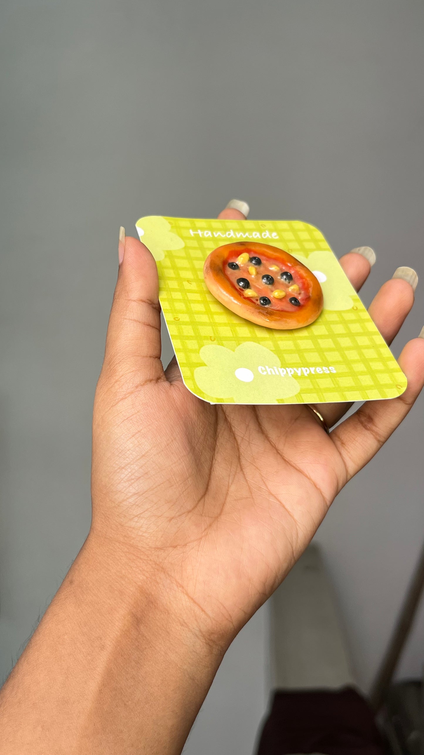 Pizza clay miniature Magnet/Pin