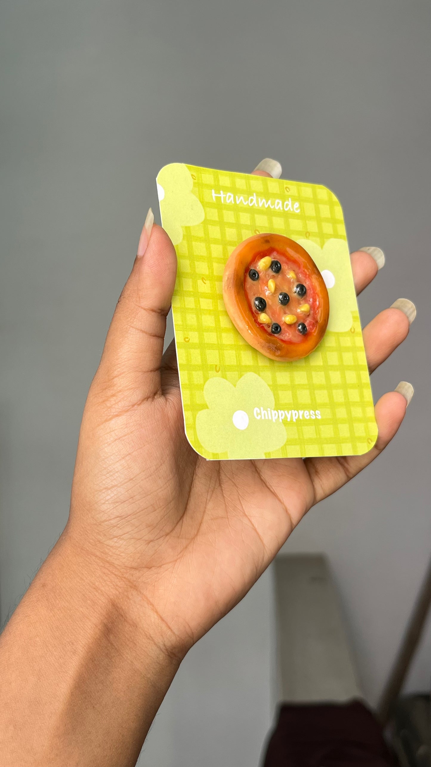 Pizza clay miniature Magnet/Pin