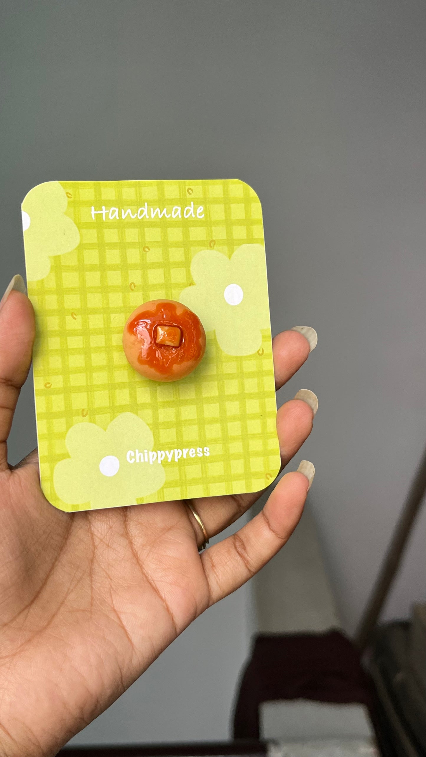 Pancake with honey clay miniature Magnet/Pin