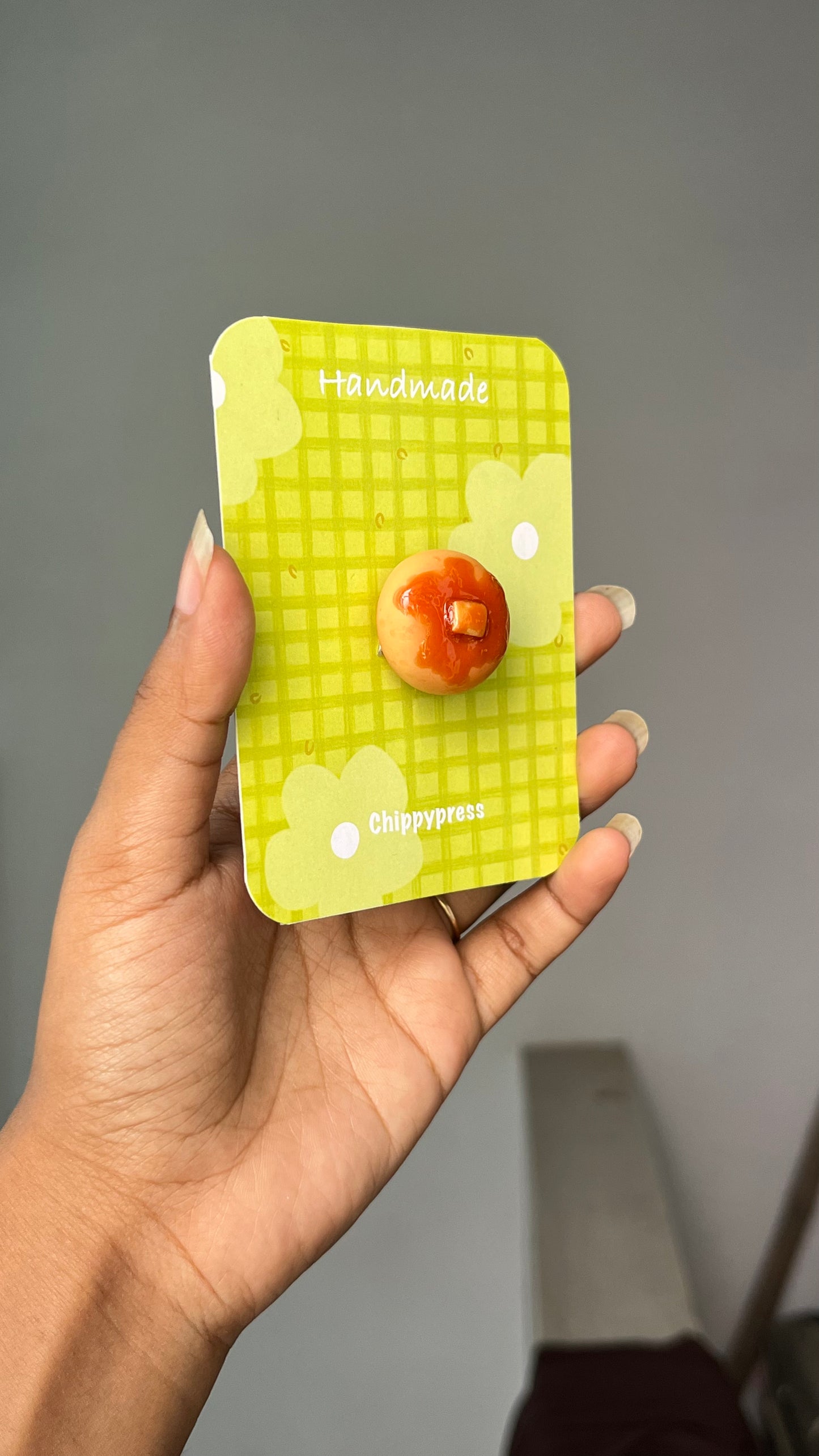 Pancake with honey clay miniature Magnet/Pin